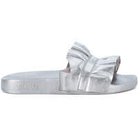 Sandale Michael Kors Bella Silver Leather Slipper With Ruffles