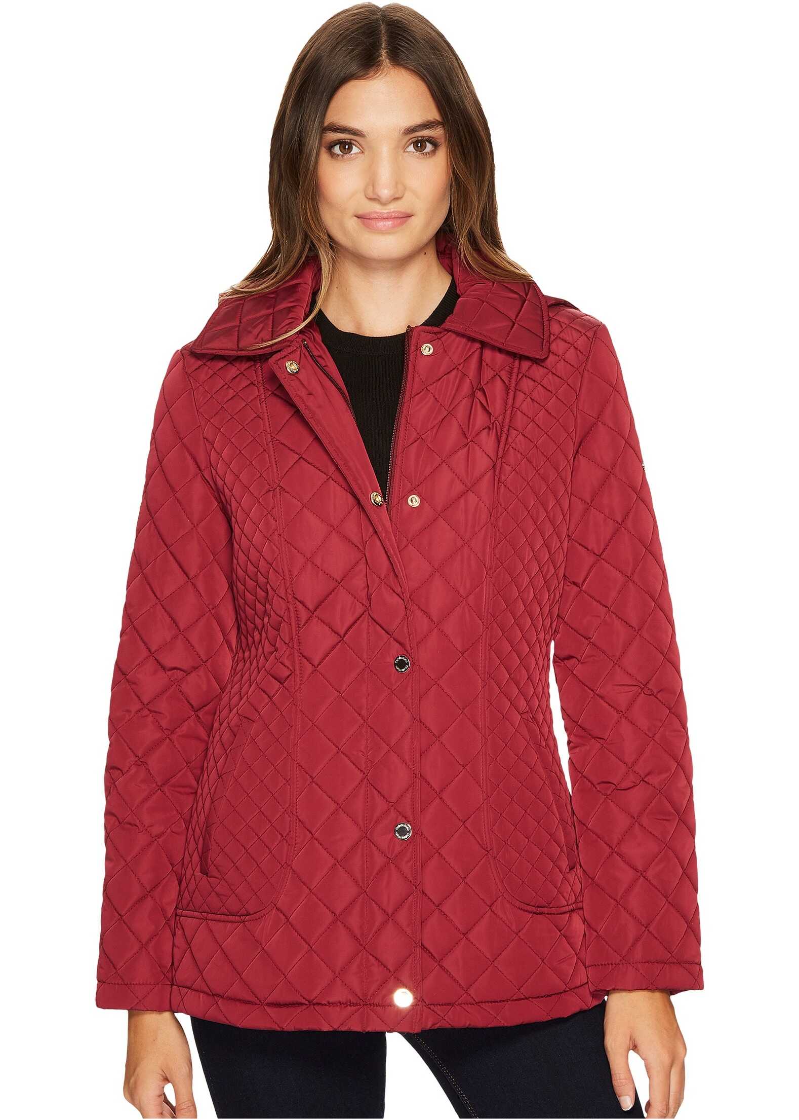 Geaca Calvin Klein Quilted Jacket with Hood Beet