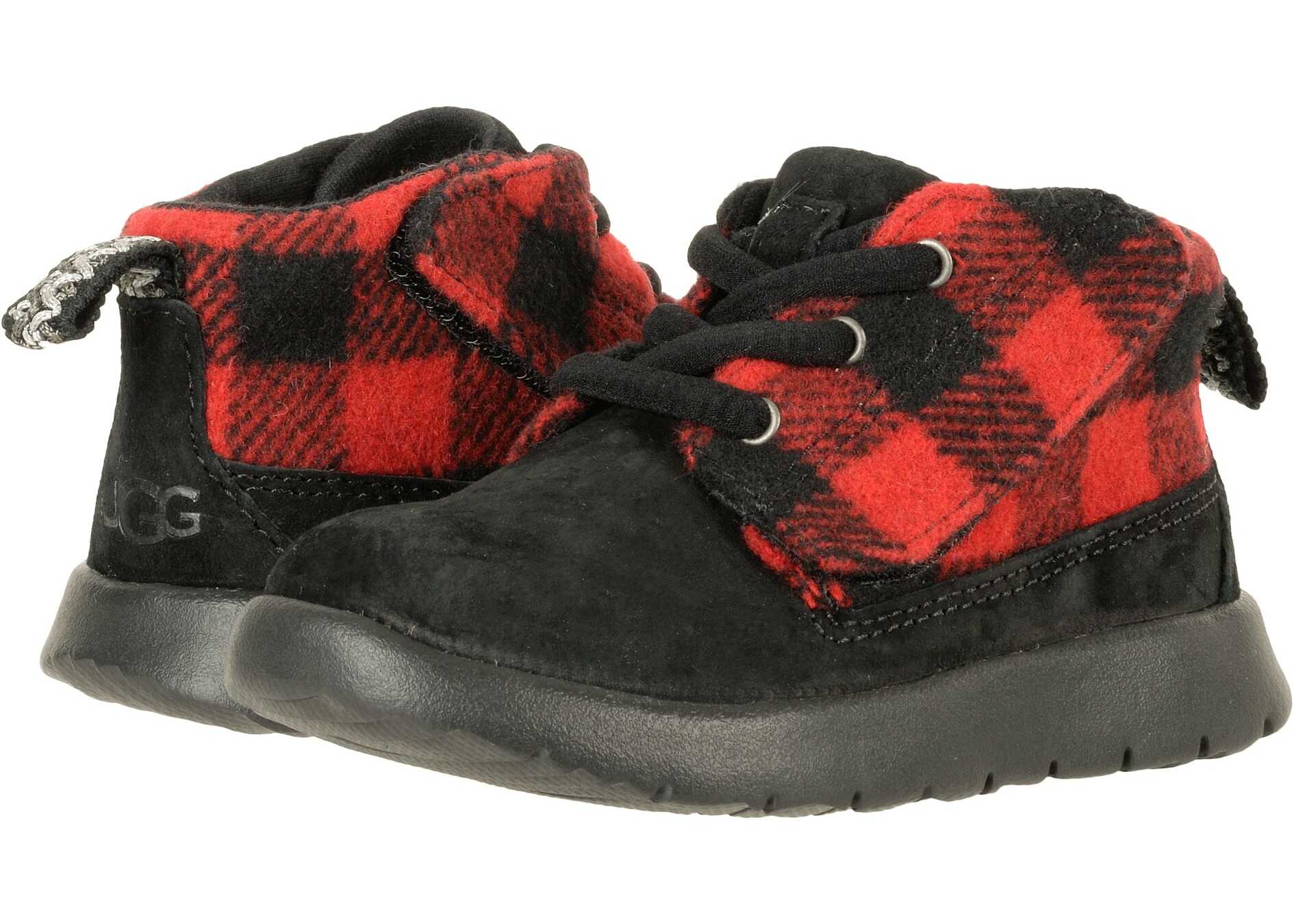 Tenis UGG Kids Canoe Plaid (Toddler/Little Kid) Redwood