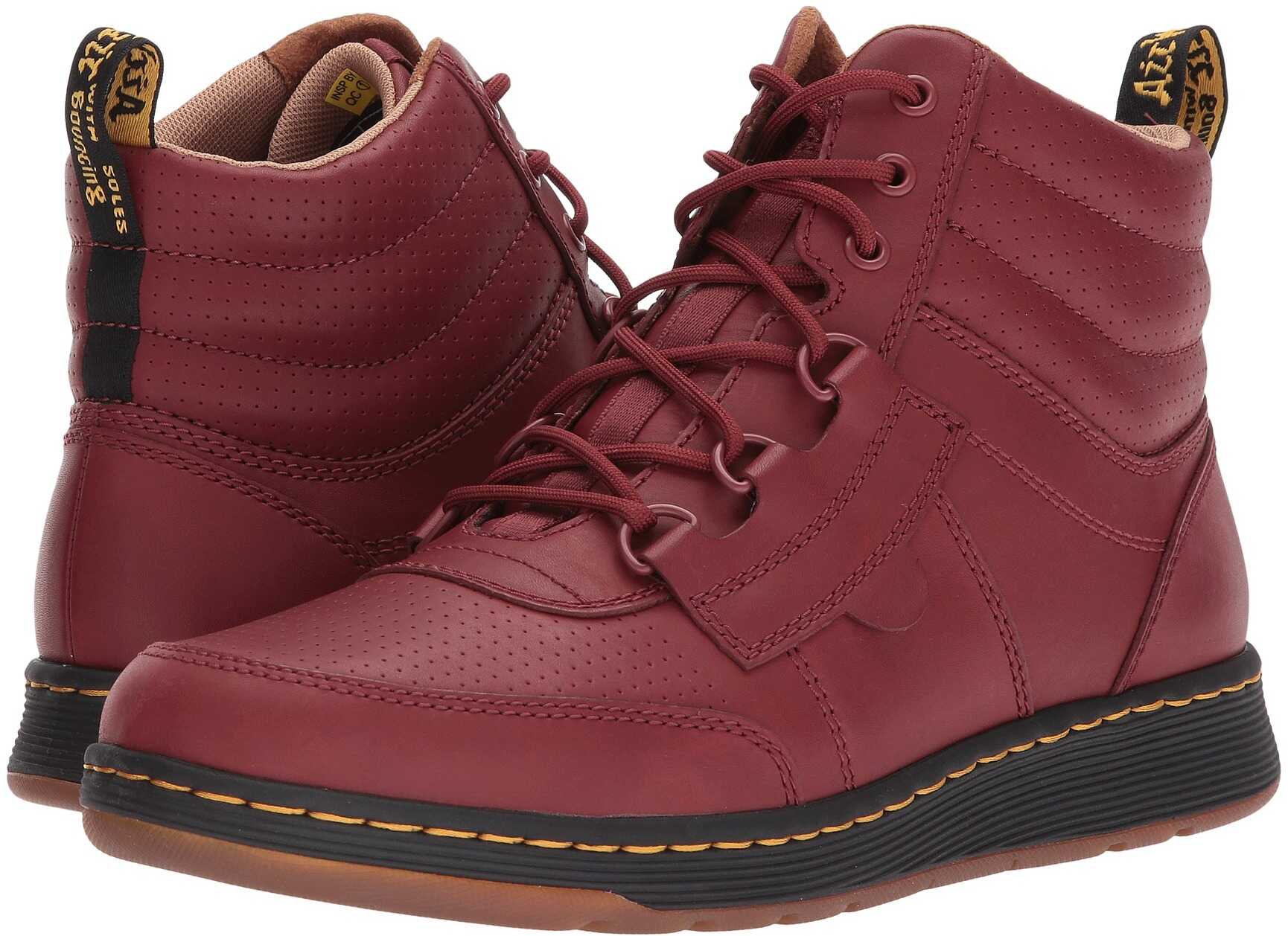 Gheata Dr. Martens Derry 6-Eye Chukka Boot Cherry Red Temperley/Cherry Red Webbing
