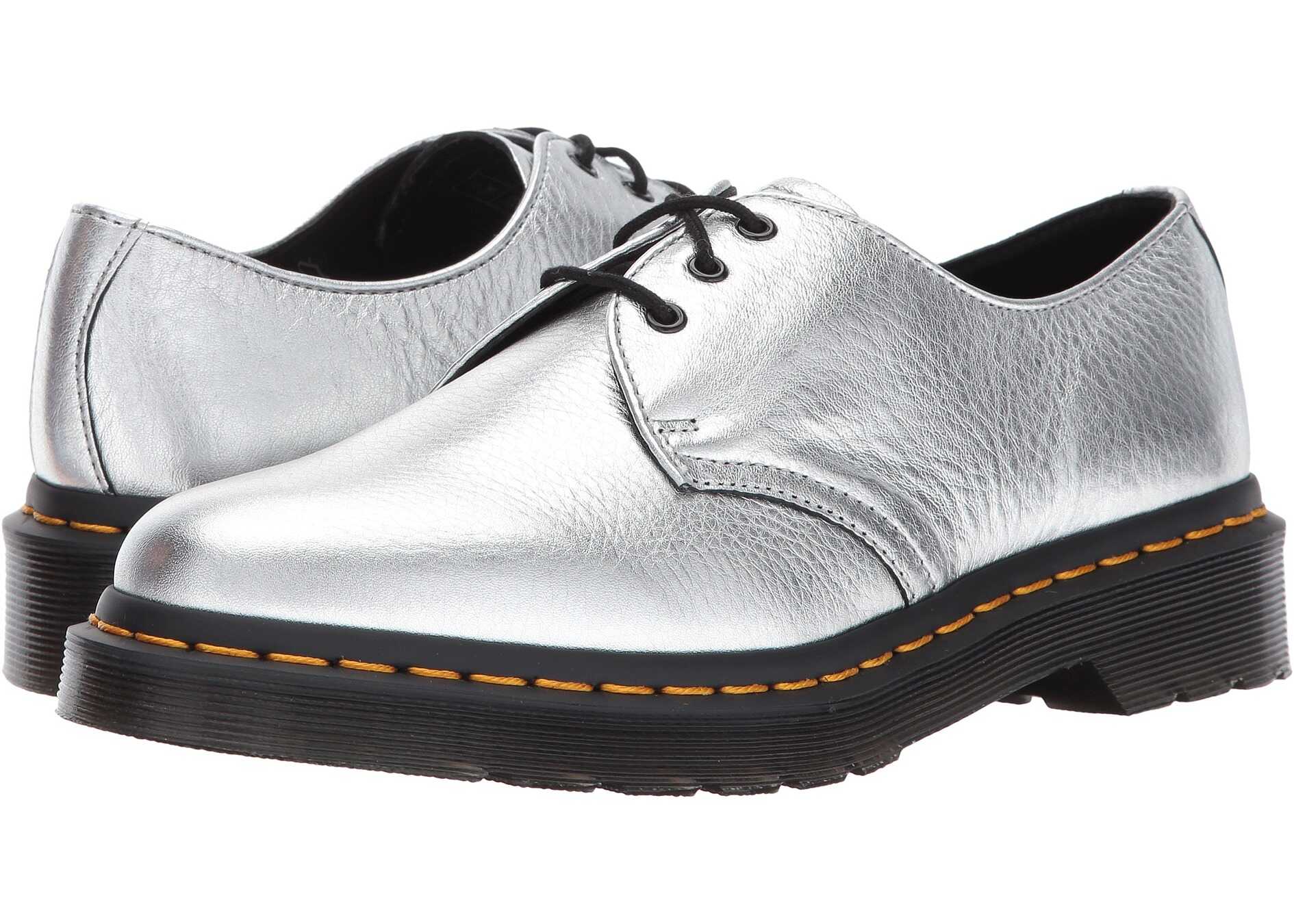 Pantof Dr. Martens 1461 Metallic 3-Eye Shoe Silver Santos