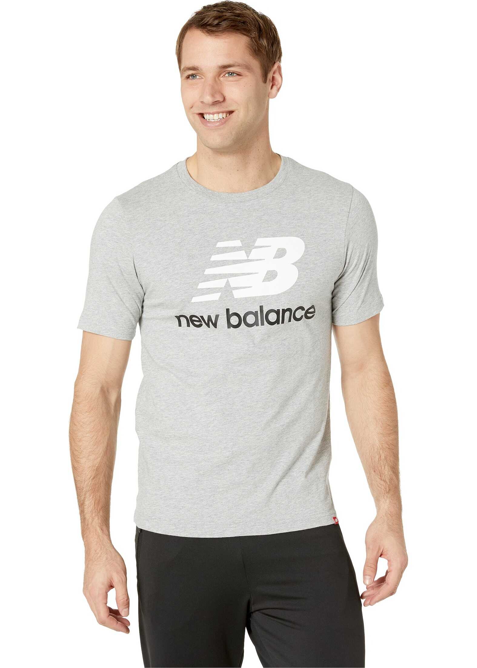 New Balance Essentials Stacked Logo Tee Athletic Grey