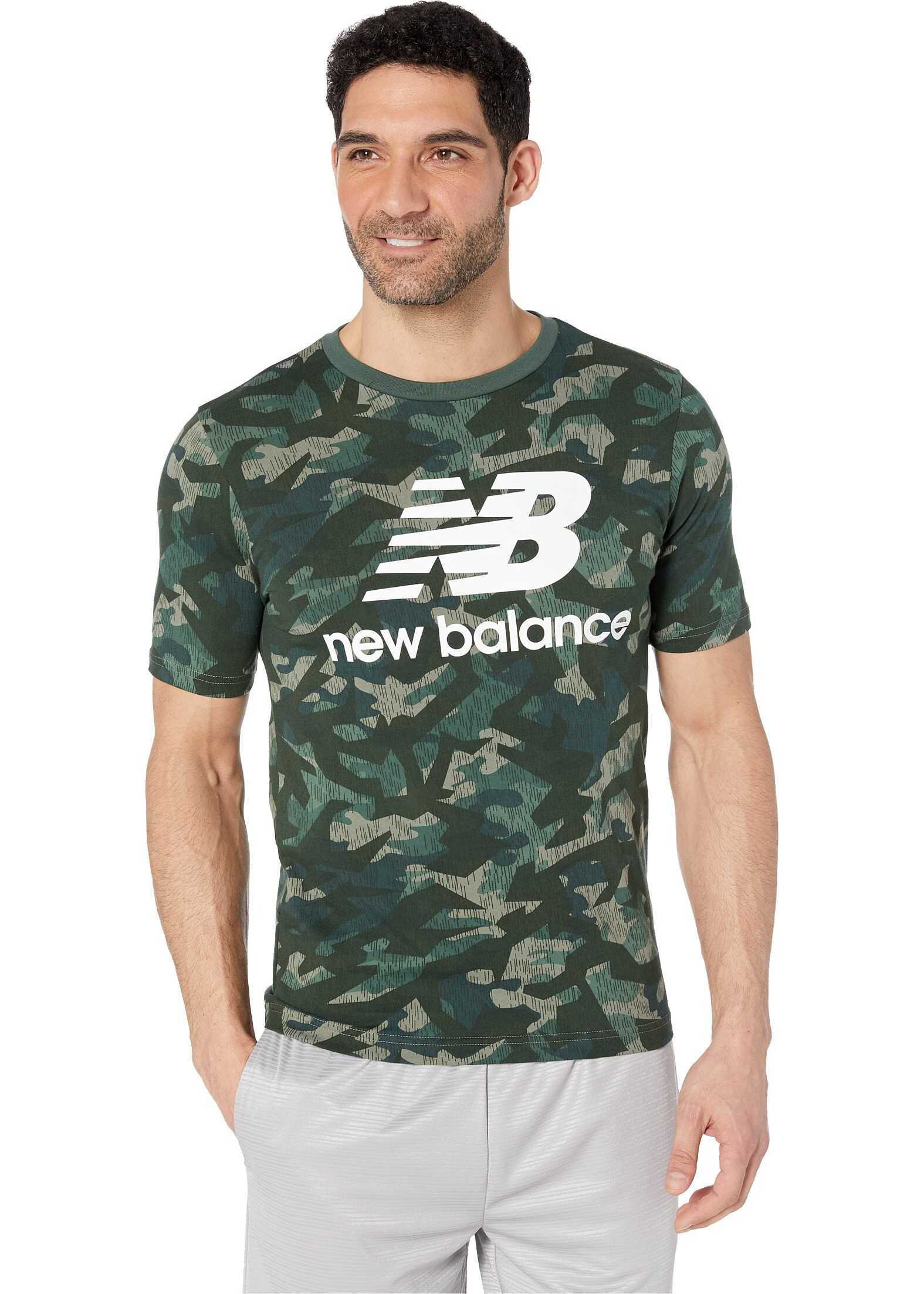 New Balance Essentials Stacked Logo Tee Mineral Green