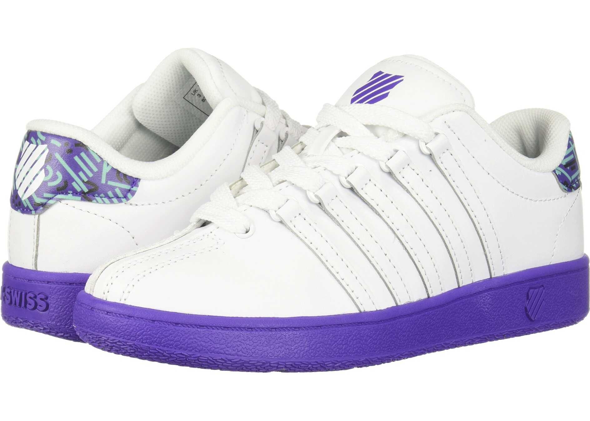 K-Swiss Classic VN (Big Kid) White/Ultra Violet/Lagoon