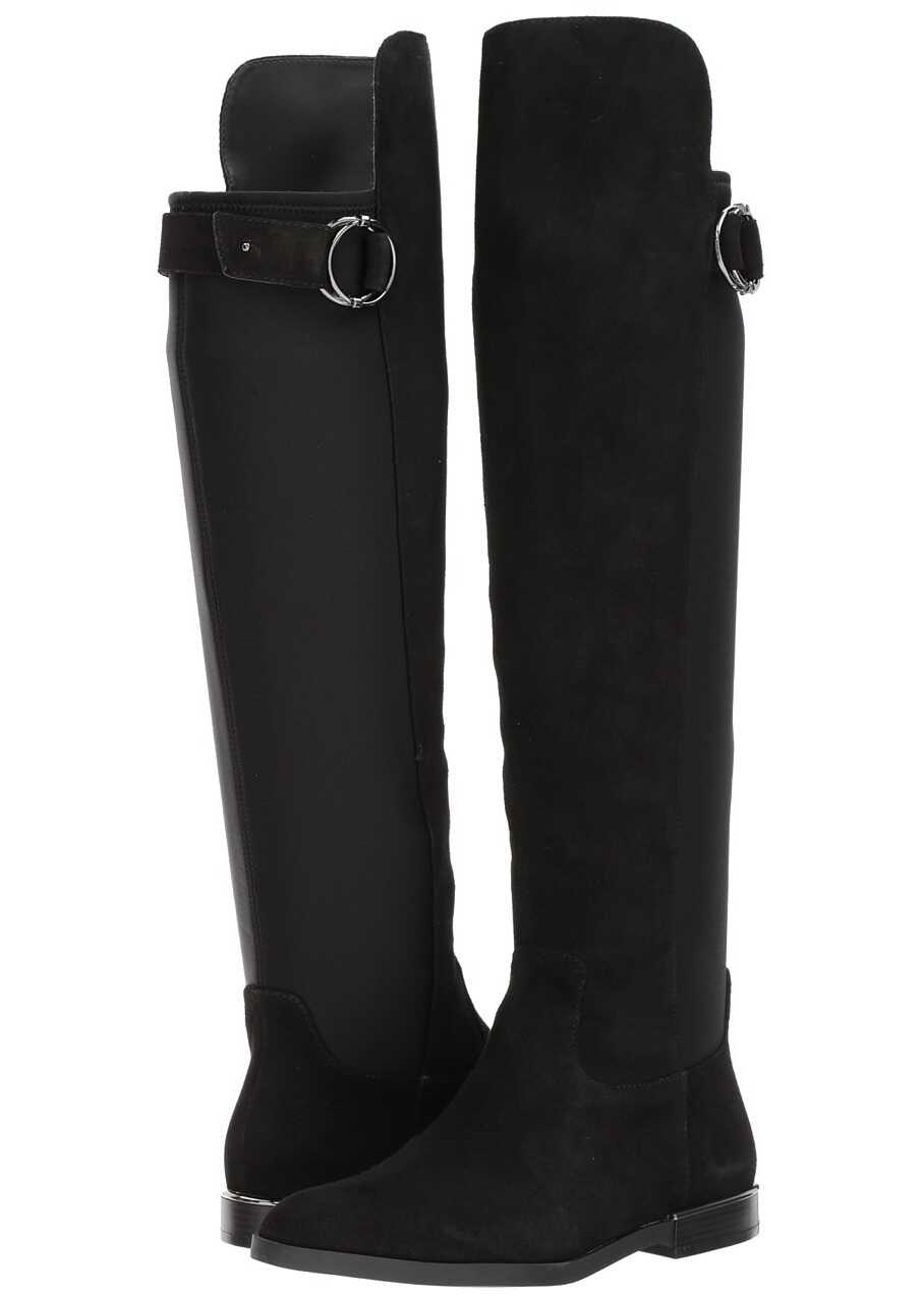 Gheata Calvin Klein Priscila Black Kid Suede/Neoprene