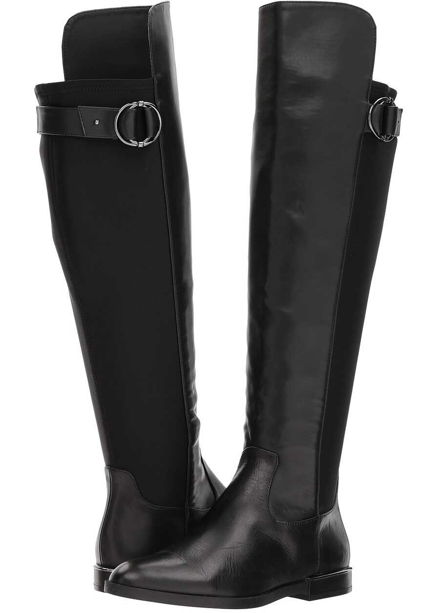 Gheata Calvin Klein Priscila Black/Gunmetal Cow Silk/Neoprene Wide Calf