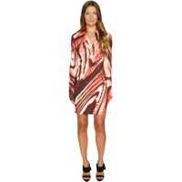 Rochii elegante Distorted Dragon Fly Print Long Sleeve Jersey Dress Femei