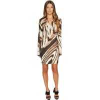 Rochii Distorted Dragon Fly Print Long Sleeve Jersey Dress Femei