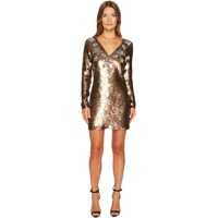 Rochii elegante Long Sleeve Sequin and Stars Sequin Dress Femei
