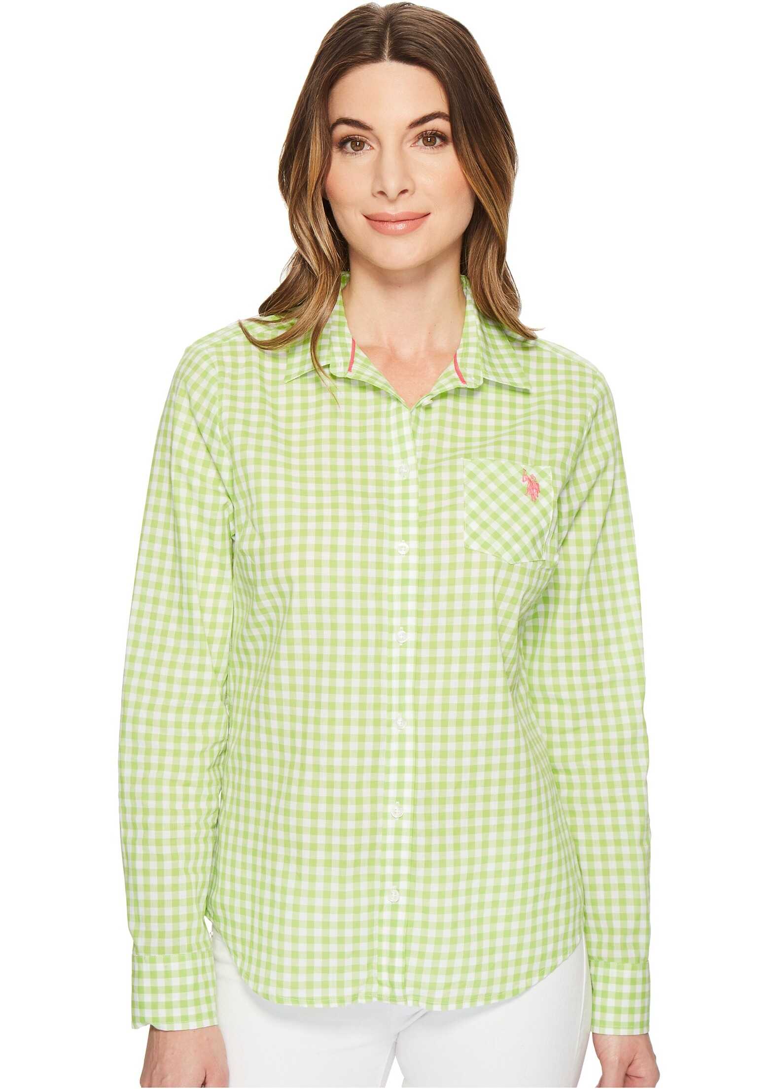 Camasa U.S. POLO ASSN. Woven Plaid Blouse Apple Martini