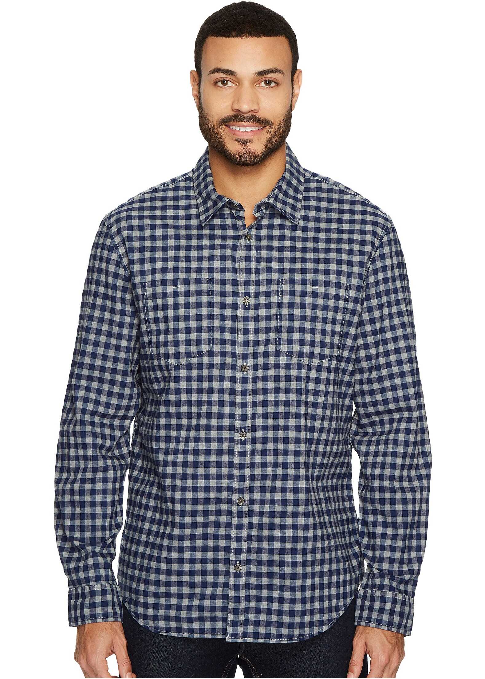 Camasa Calvin Klein Jeans Heather Check Button Down Shirt Indigo