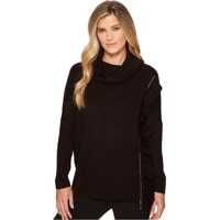 Pulovere Zipper Ruffle Turtleneck Sweater Femei