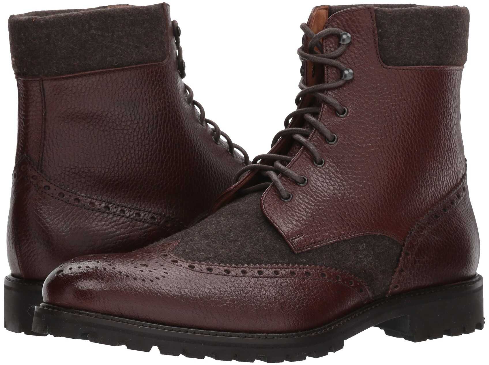 Gheata Massimo Matteo Mix Media Wing Boot Chocolate