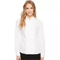 Camasi Elegante Long Sleeve Woven Button Down with Ruffle Front Femei