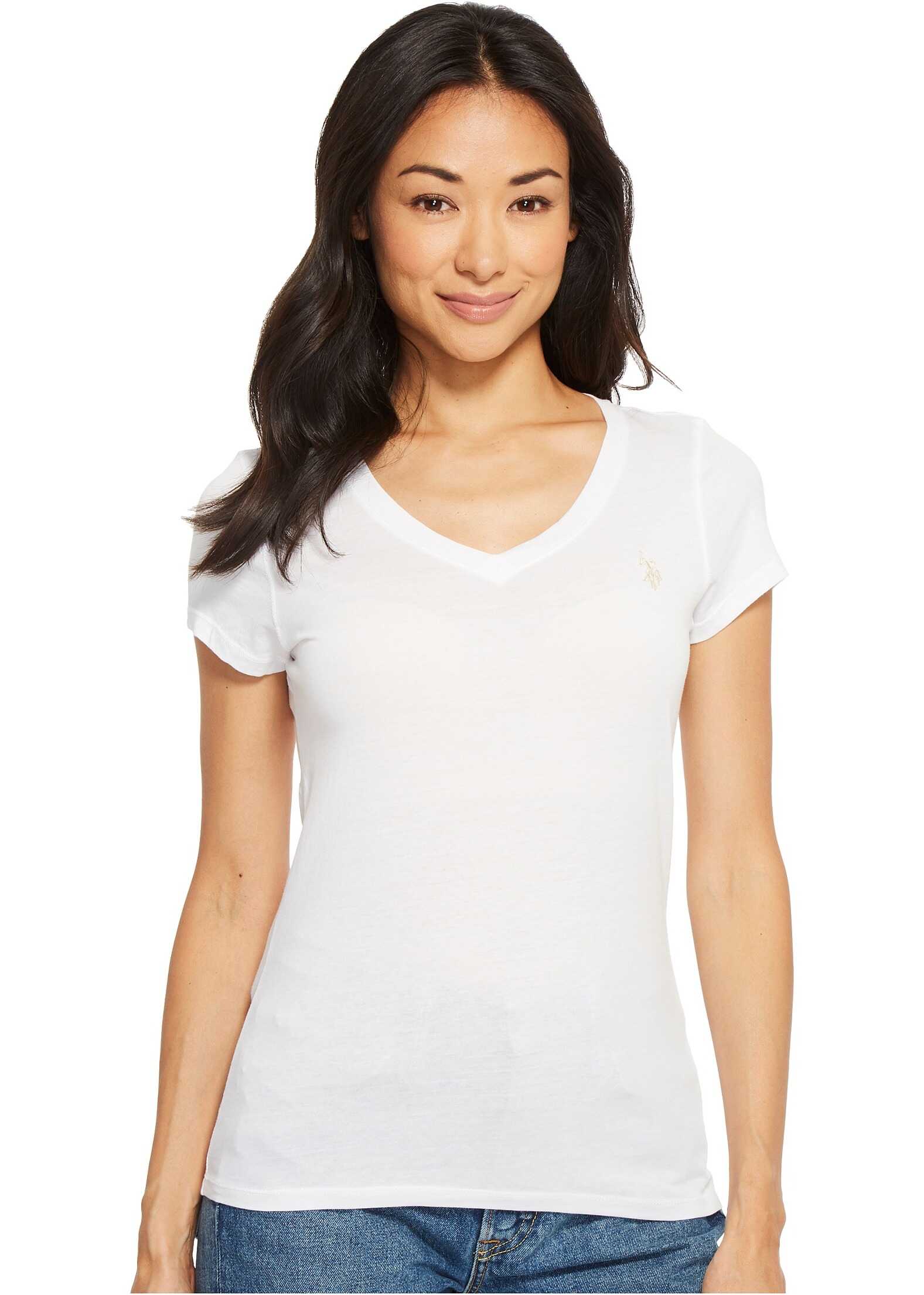 Tricou U.S. POLO ASSN. Tonal Embroidered T-Shirt Optic White