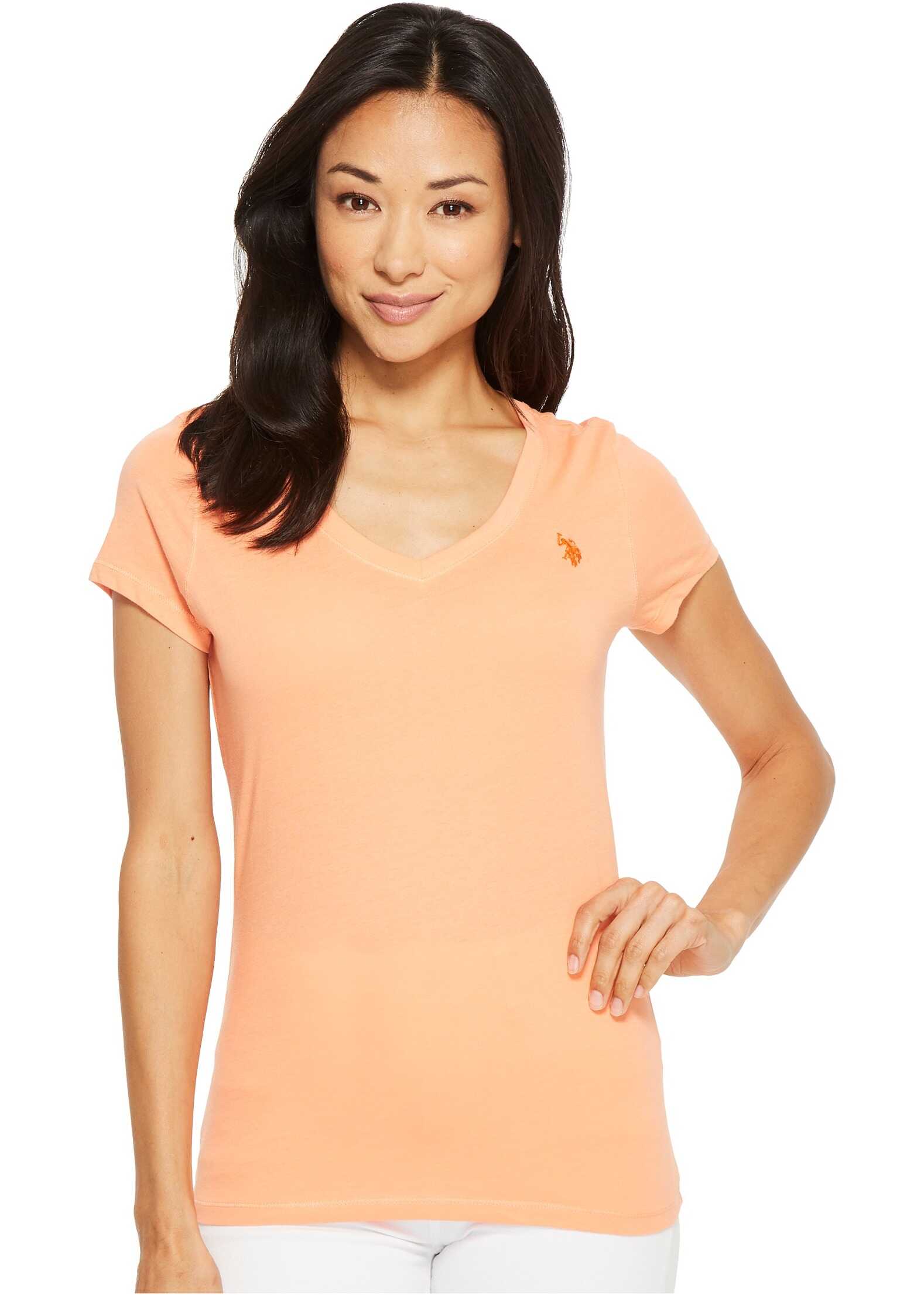 Tricou U.S. POLO ASSN. Tonal Embroidered T-Shirt Sandy Orange