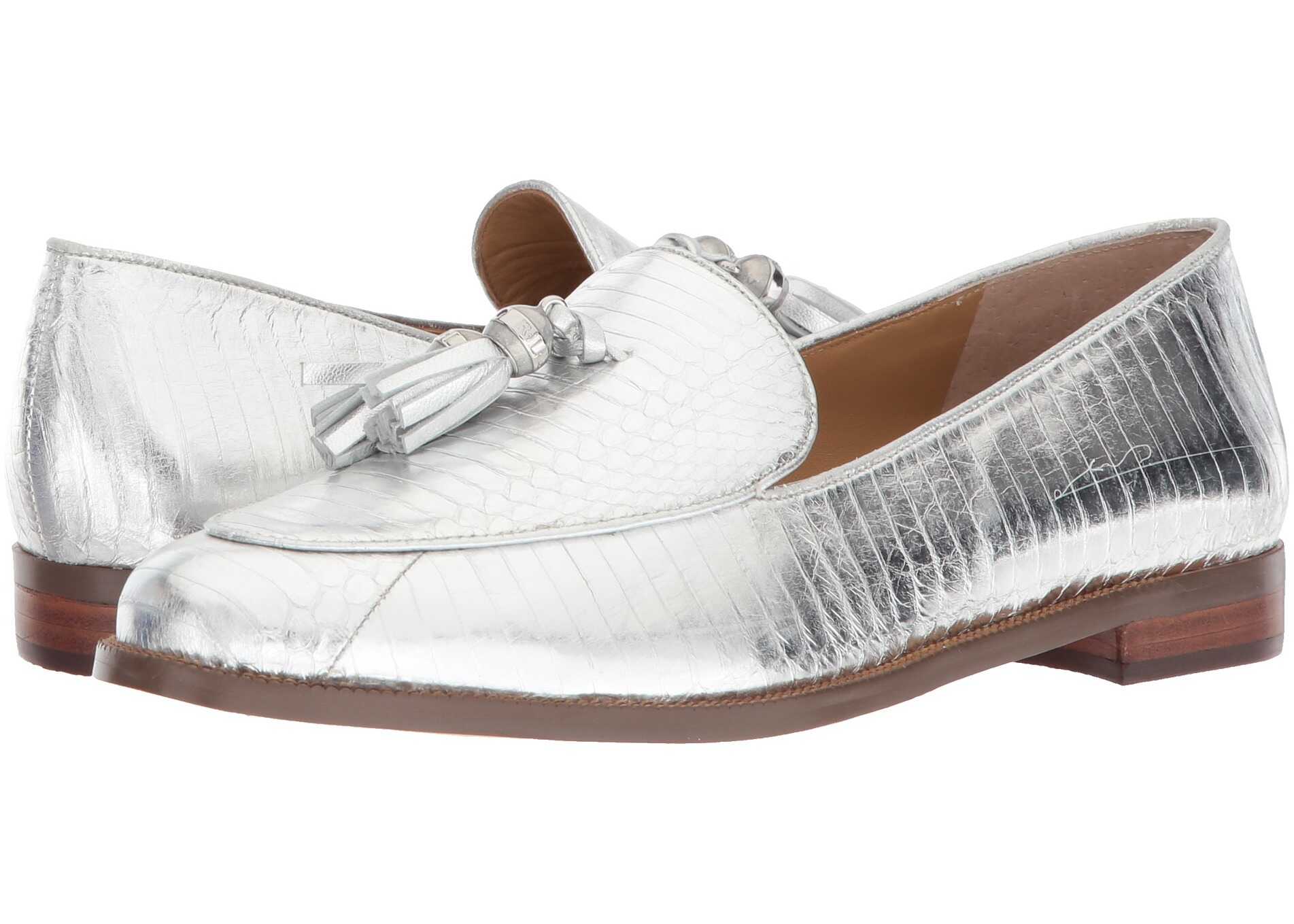 Mocasin Ralph Lauren Brindy RL Silver Metallic Snake