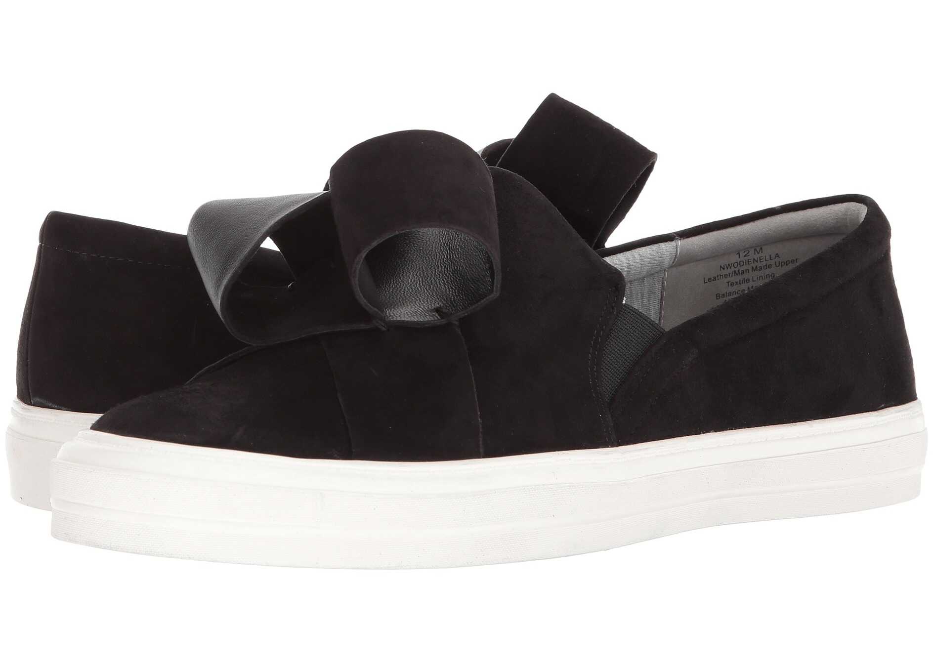 Nine West Odienella Black/Black/Black Isa Suede/Elastic/Bella Nappa