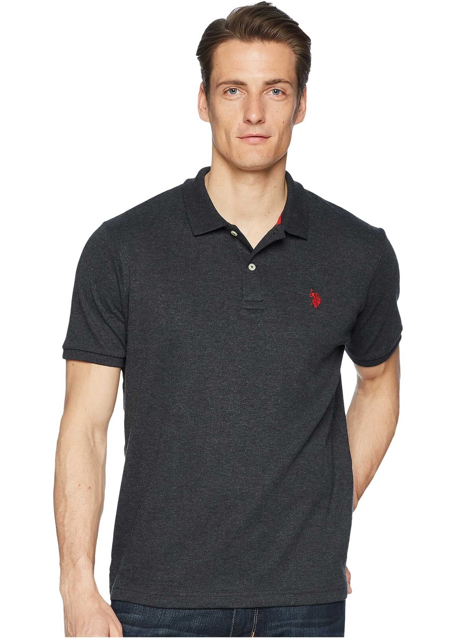 Tricou U.S. POLO ASSN. Classic Interlock Polo Shirt Black Heather