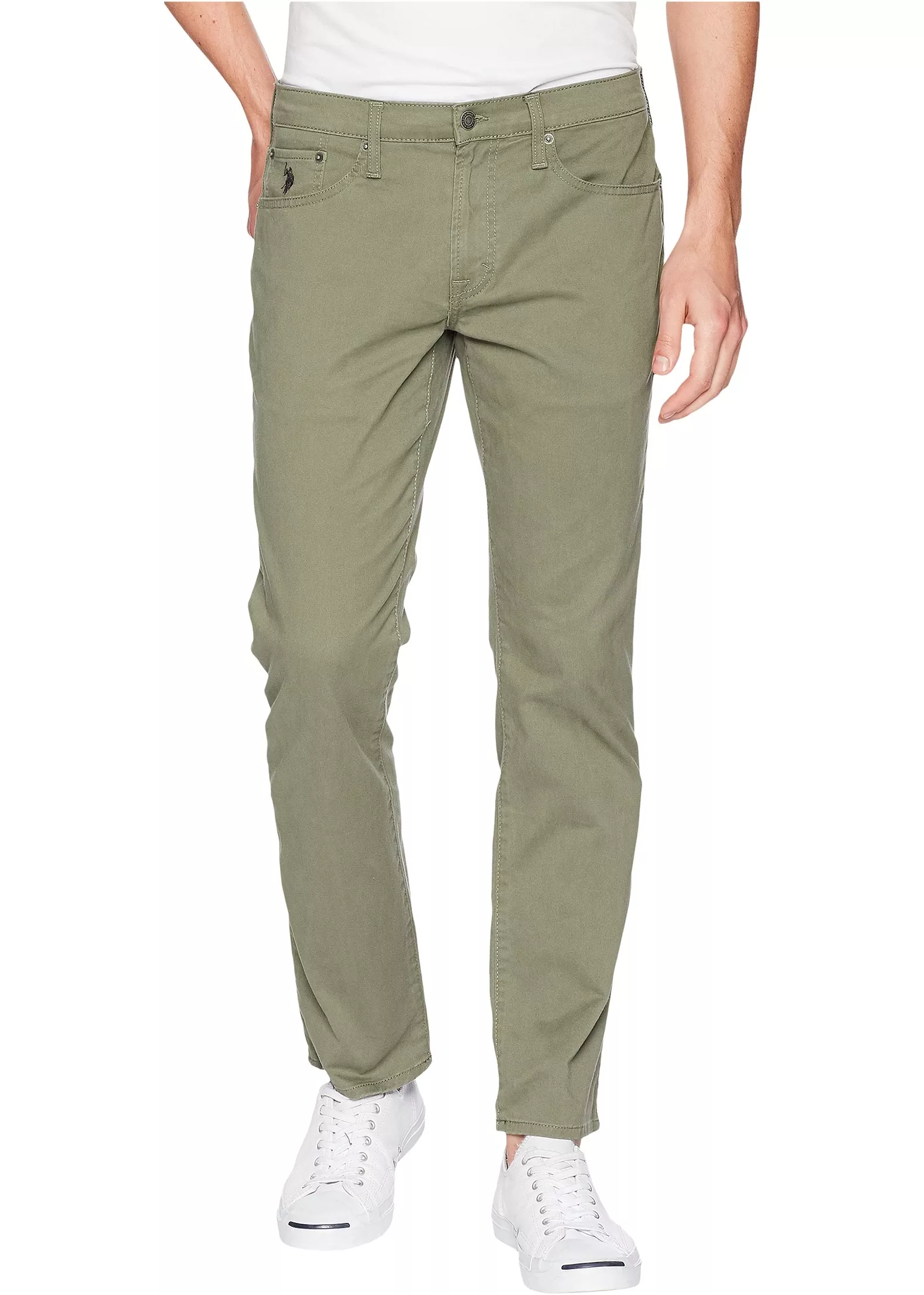 Pantalon U.S. POLO ASSN. Slim Straight Stretch Five-Pocket Pants Olive Dusk