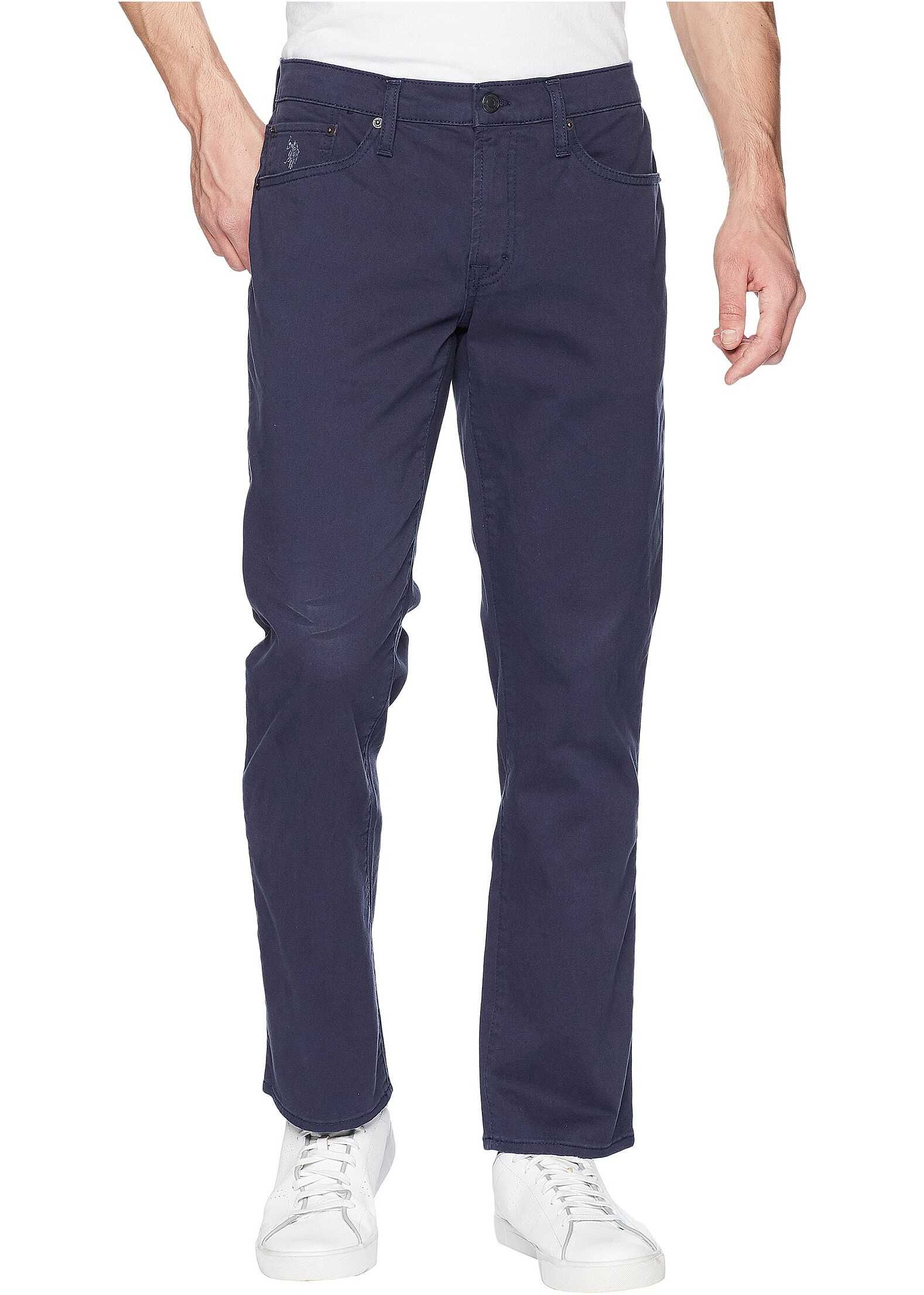 U.S. POLO ASSN. Slim Straight Stretch Five-Pocket Pants Club Navy