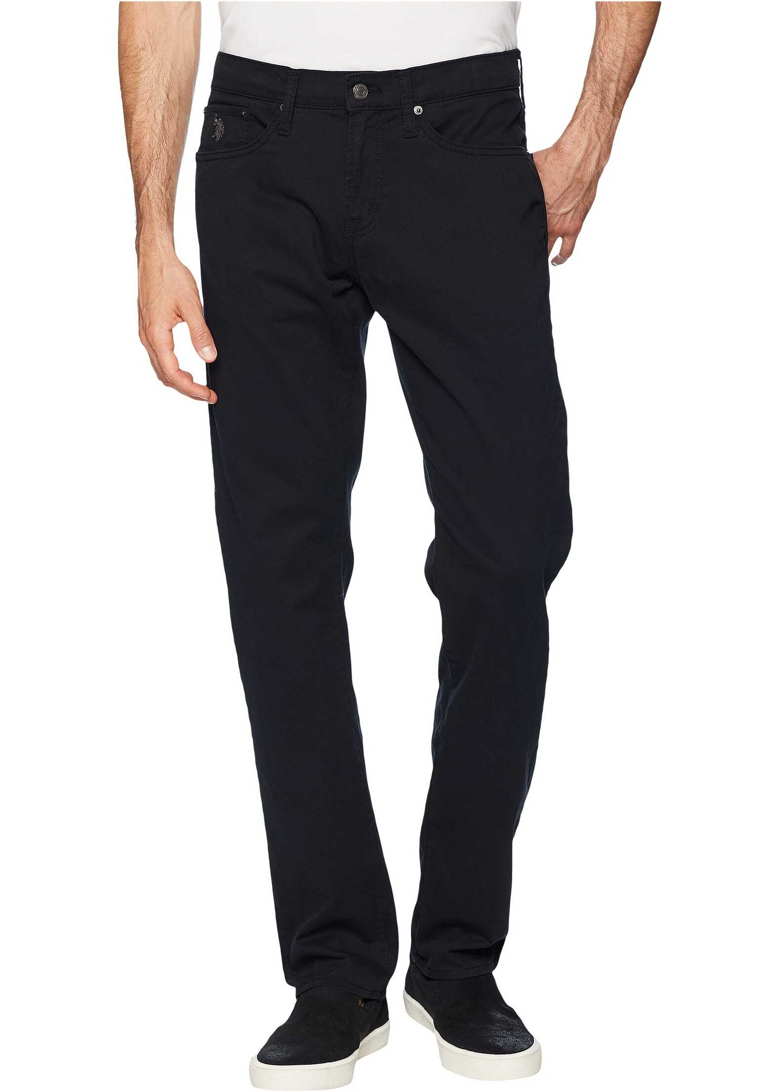 U.S. POLO ASSN. Slim Straight Stretch Five-Pocket Pants Black
