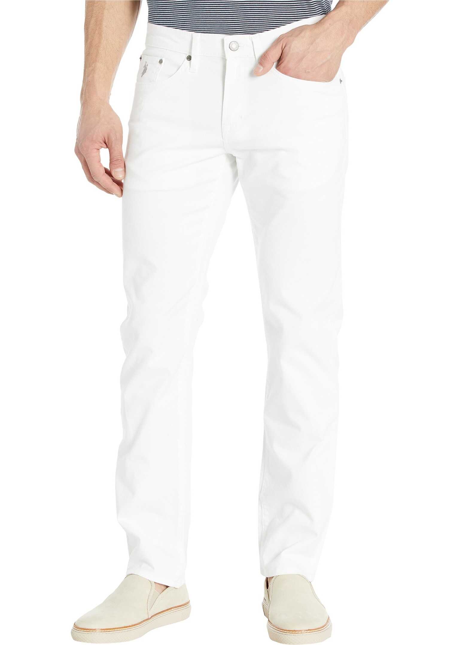 U.S. POLO ASSN. Slim Straight Stretch Five-Pocket Pants White