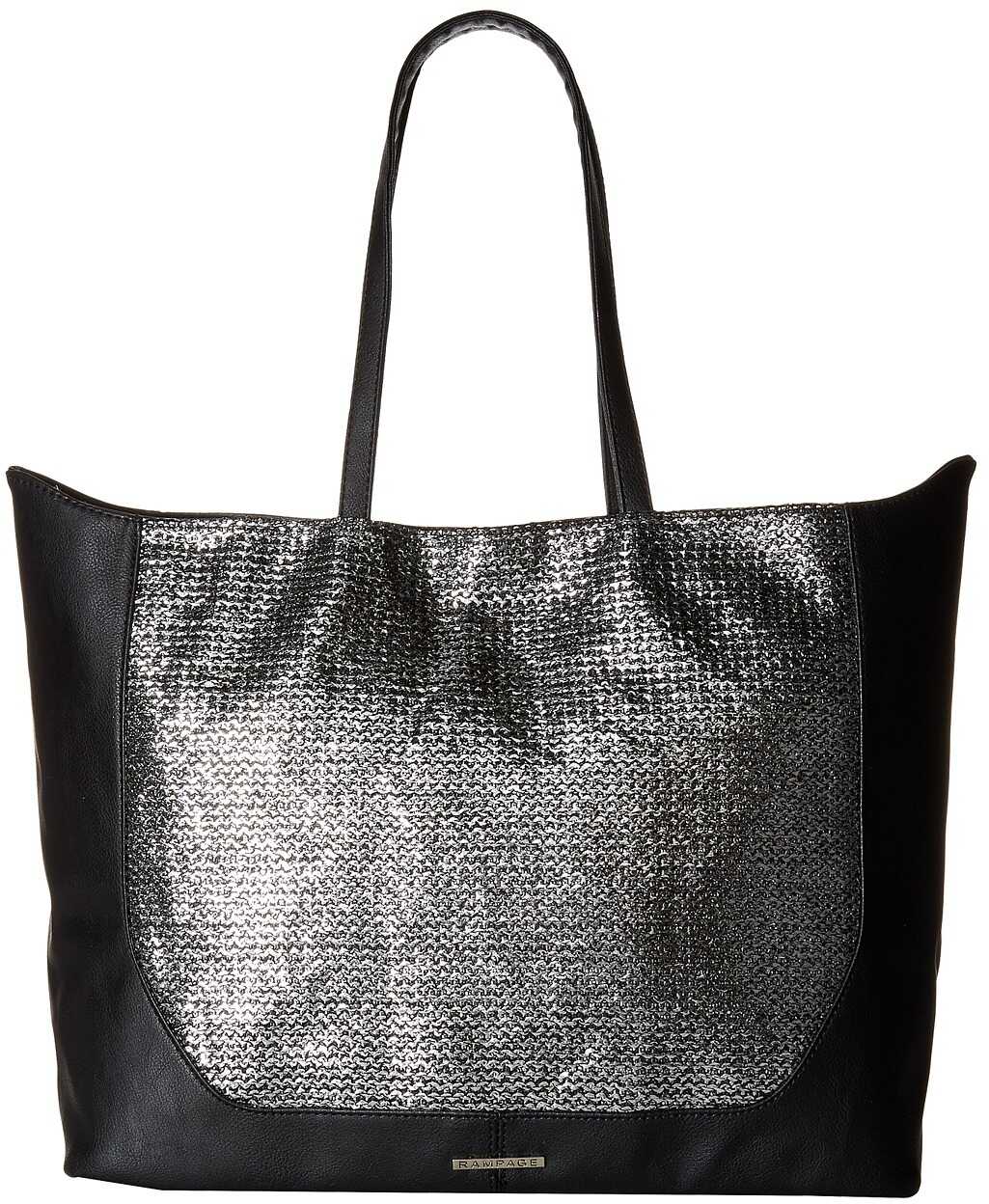 Geanta femei Rampage Metallic Straw Tote Black