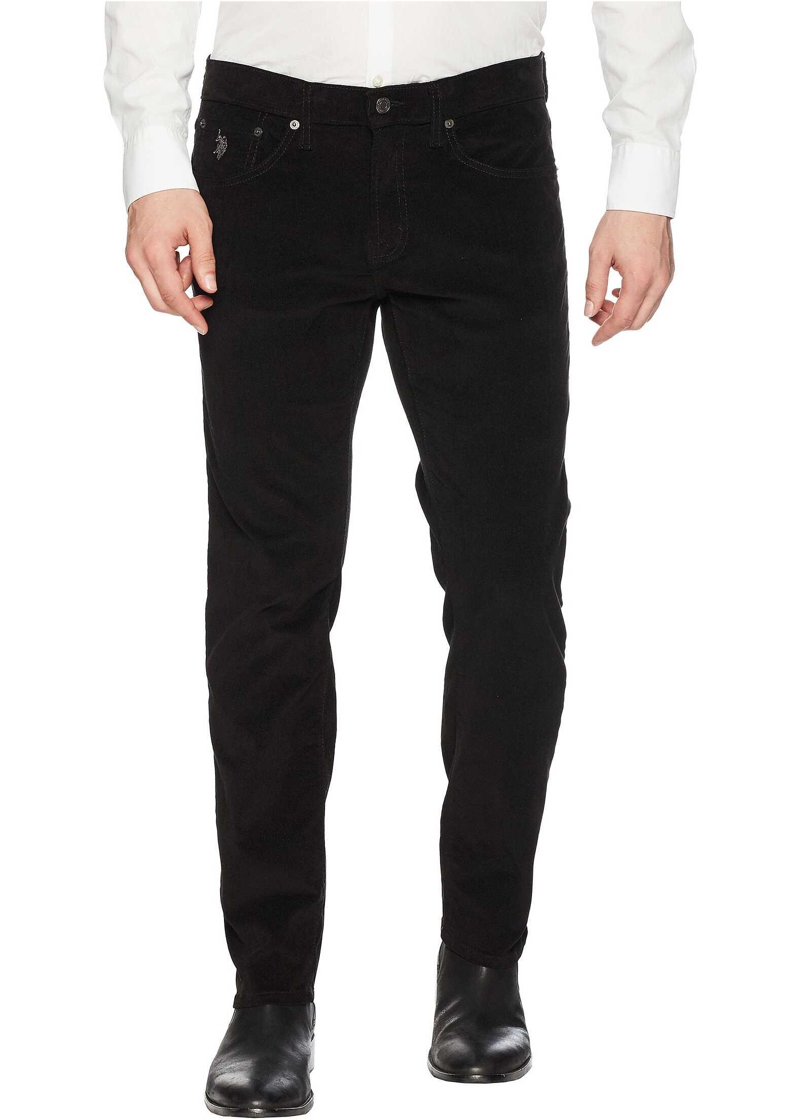 Pantalon U.S. POLO ASSN. Slim Straight Corduroy Pants Black/Rich