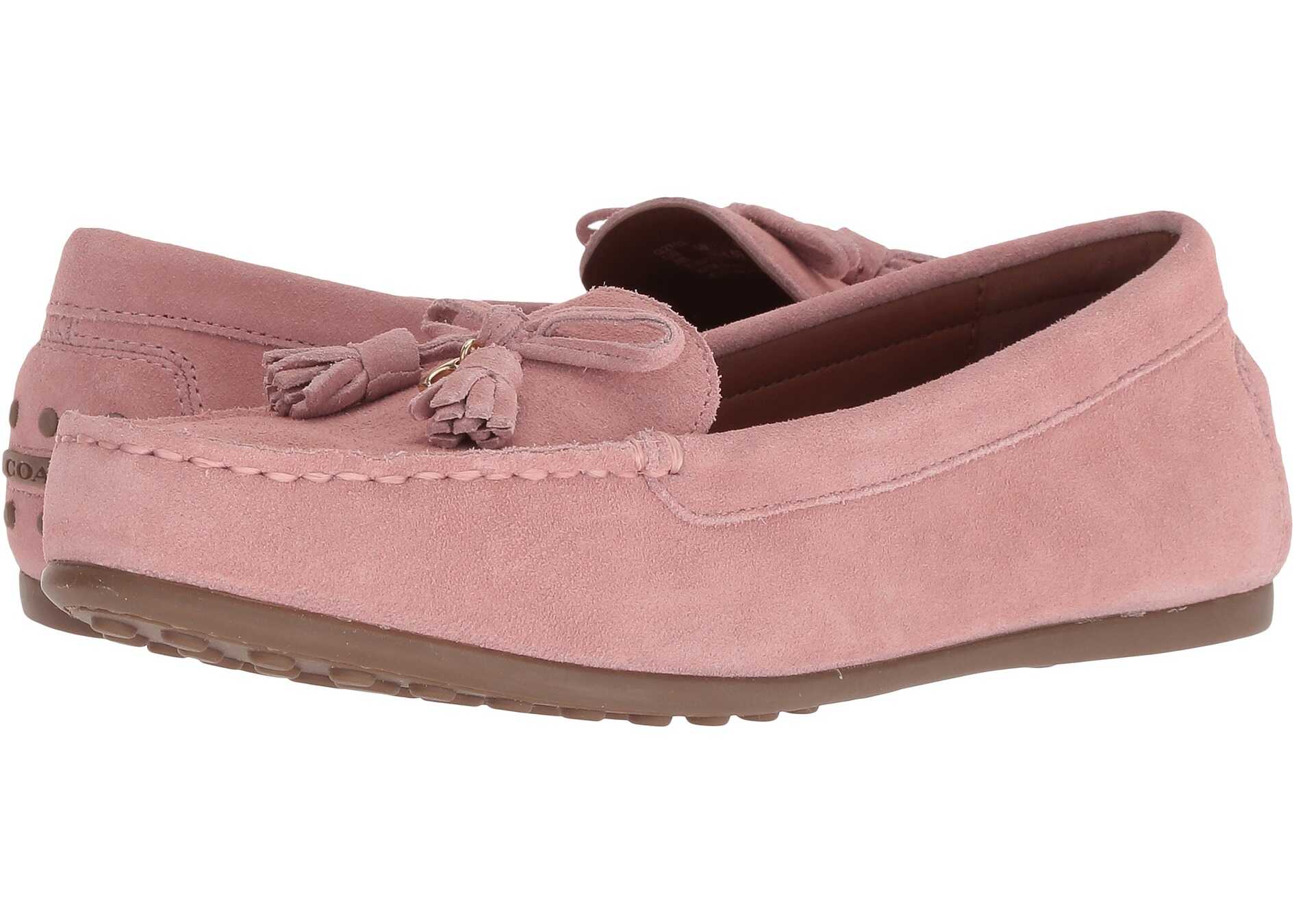 Mocasin COACH Greenwich Driver w/ Tassel Peony Suede