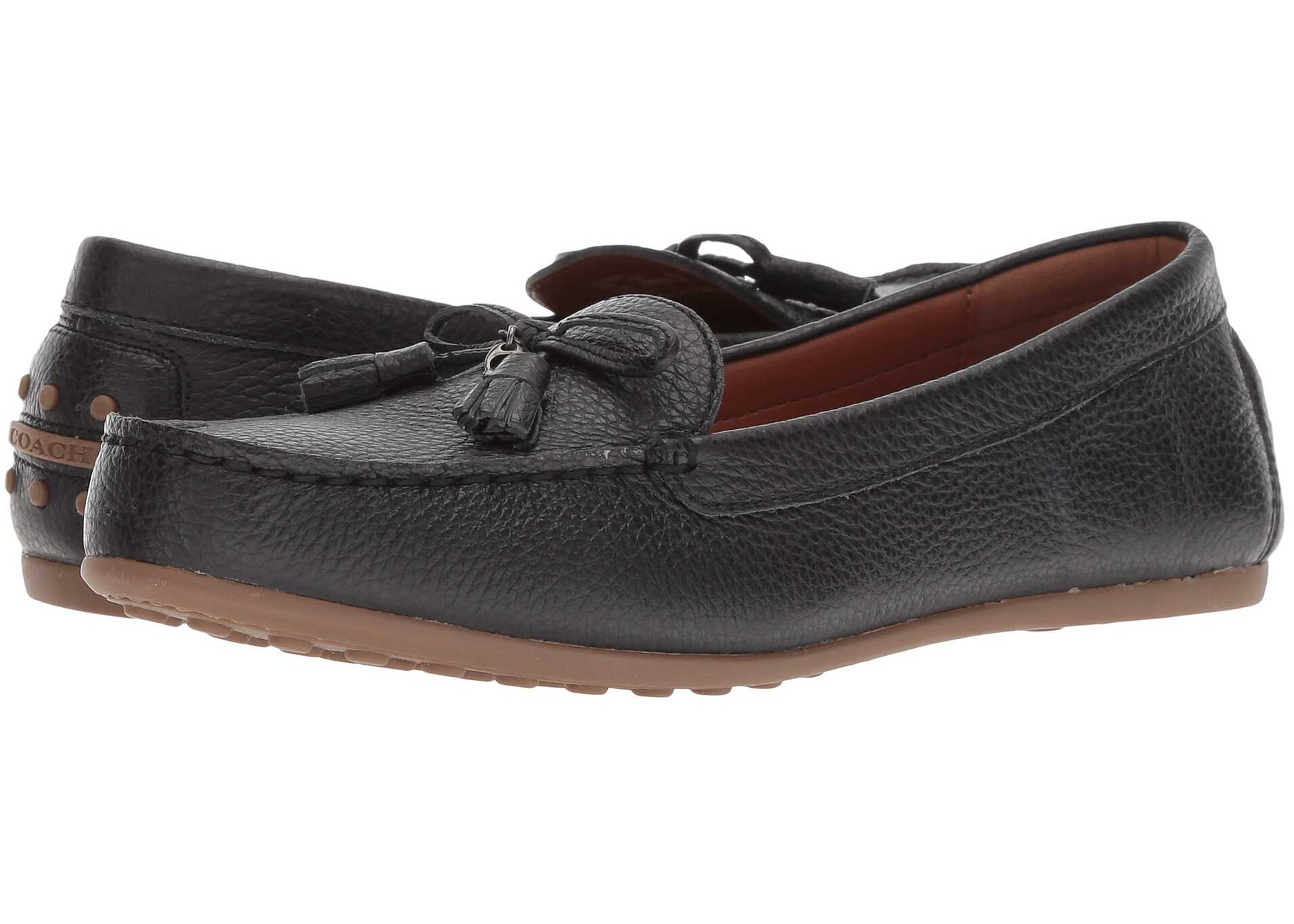 Mocasin COACH Greenwich Driver w/ Tassel Black Leather