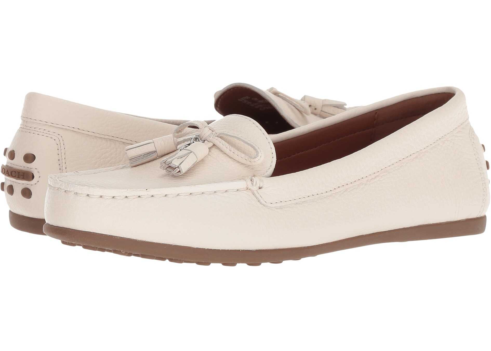 Mocasin COACH Greenwich Driver w/ Tassel Chalk Leather