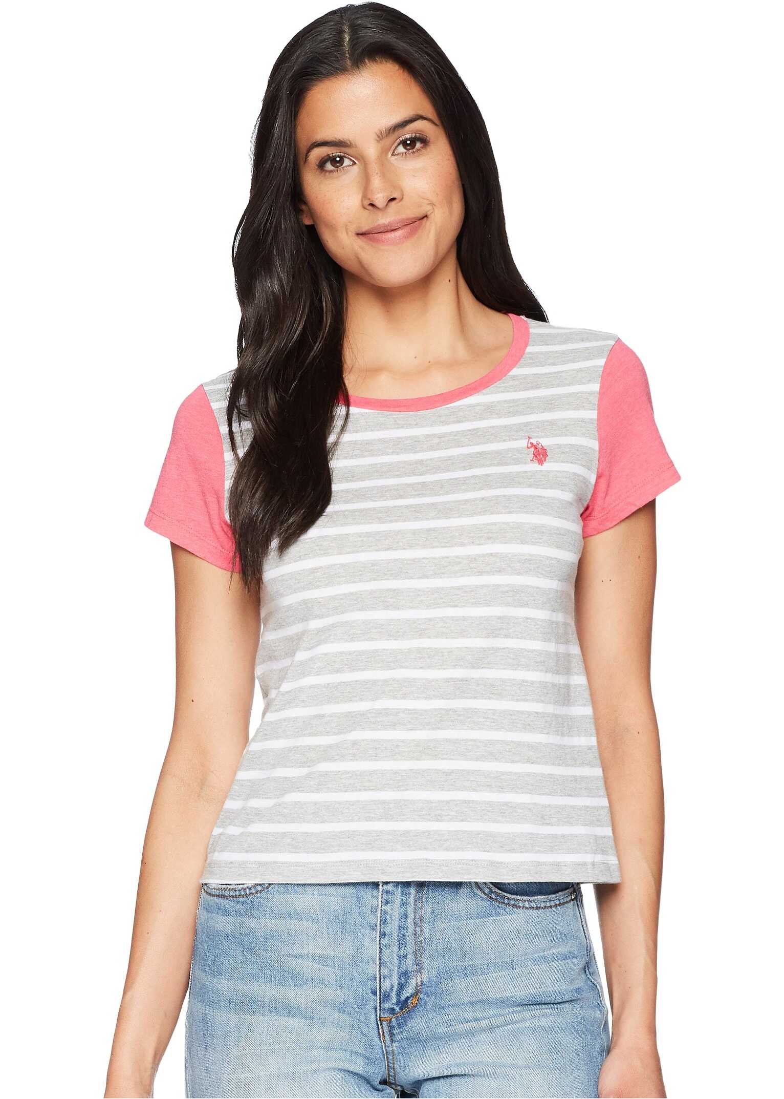 Tricou U.S. POLO ASSN. Yarn-Dye Color Block Tee Heather