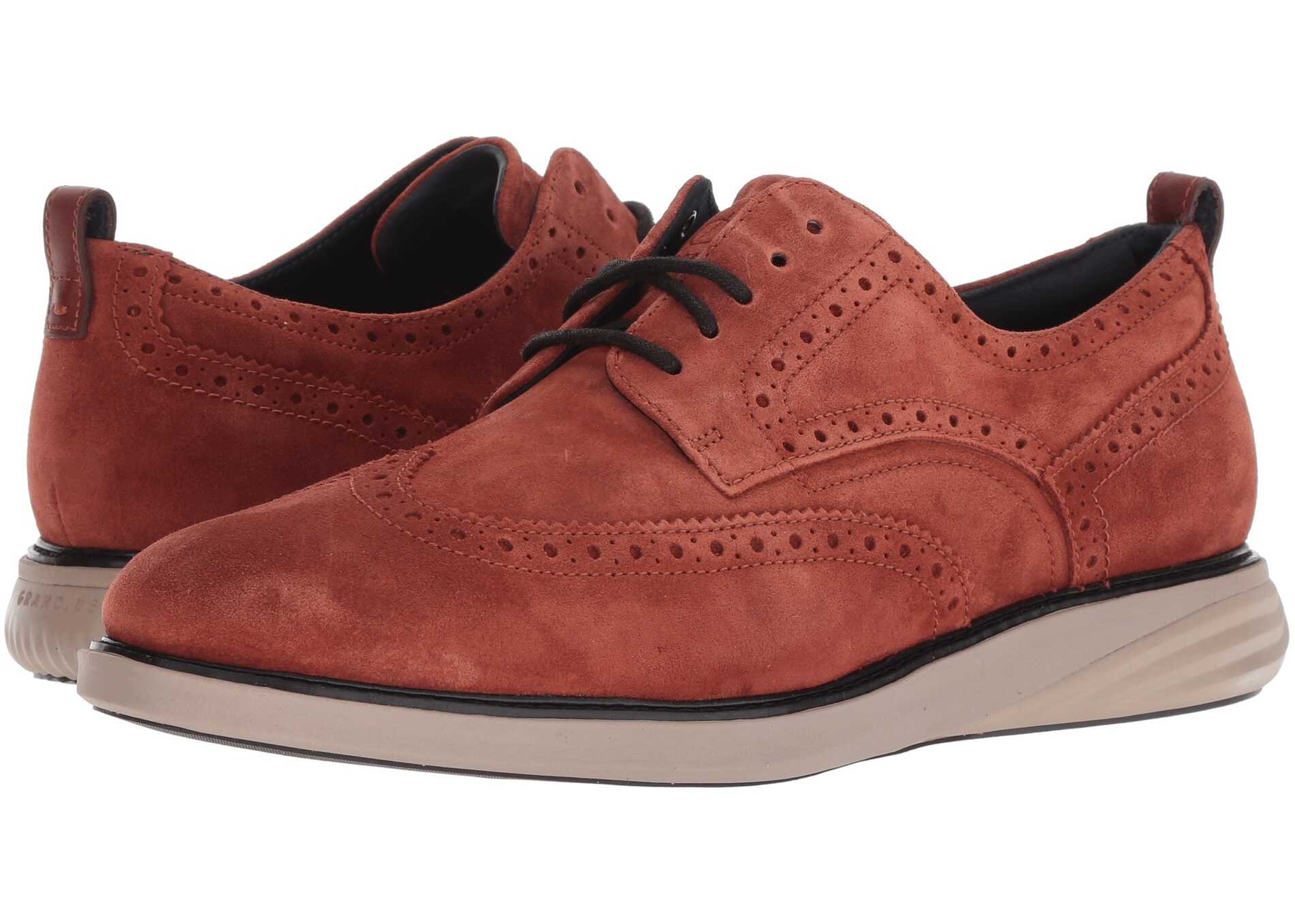 Pantof Cole Haan Grand Evolution Shortwing Brandy Brown Suede/Cobblestone