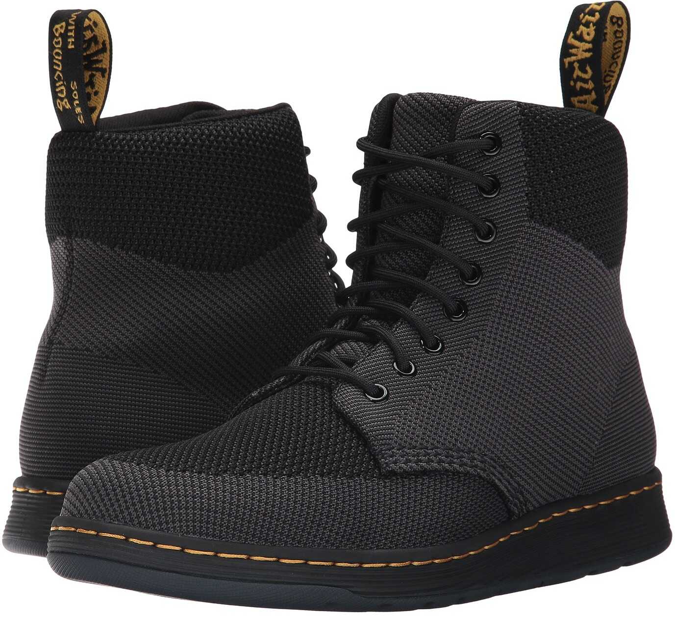 Gheata Dr. Martens Knit Rigal Boot Black/Anthracite Knit Textile