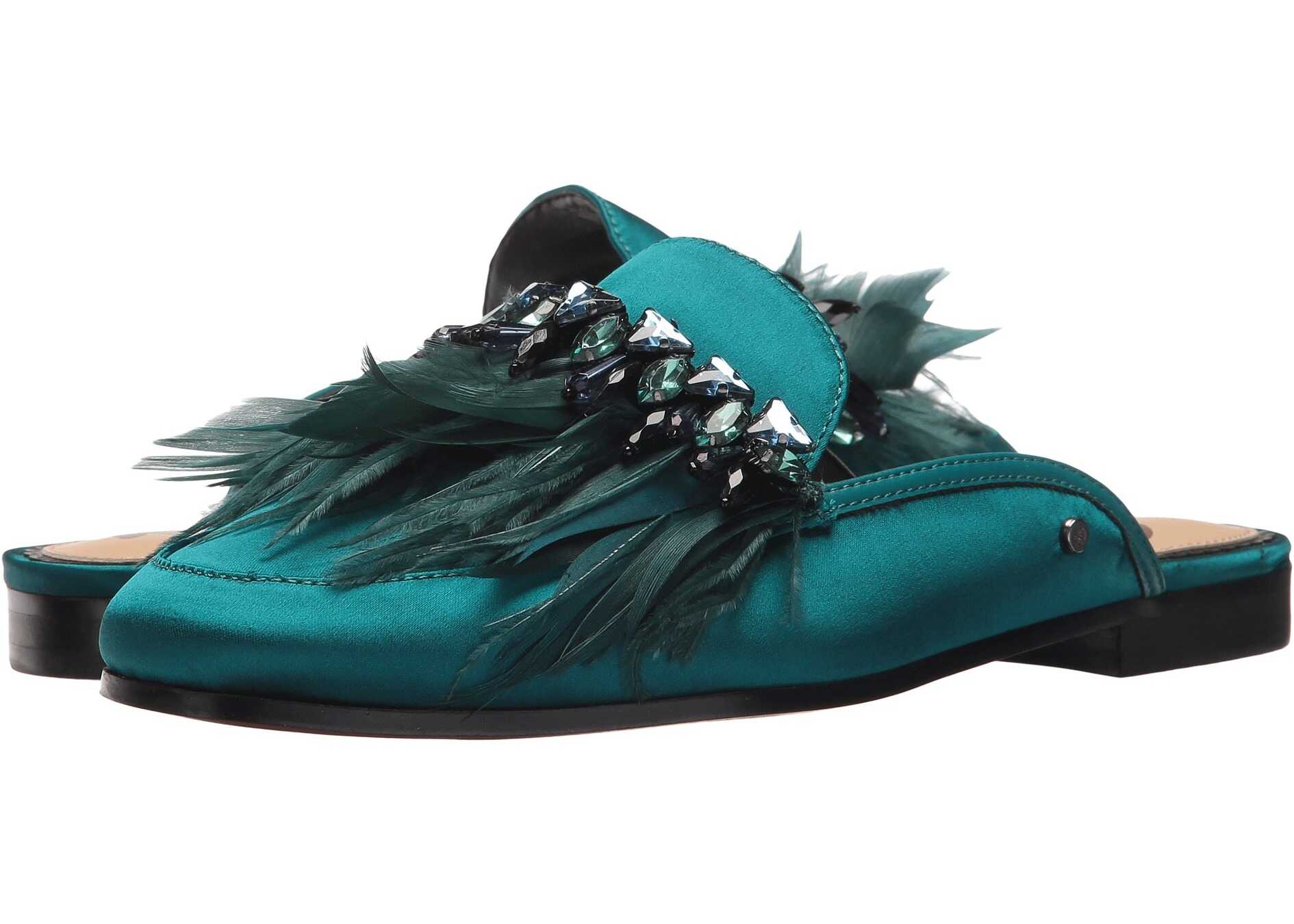 Sabot Sam Edelman Landis Jungle Green Crystal Satin Fabric