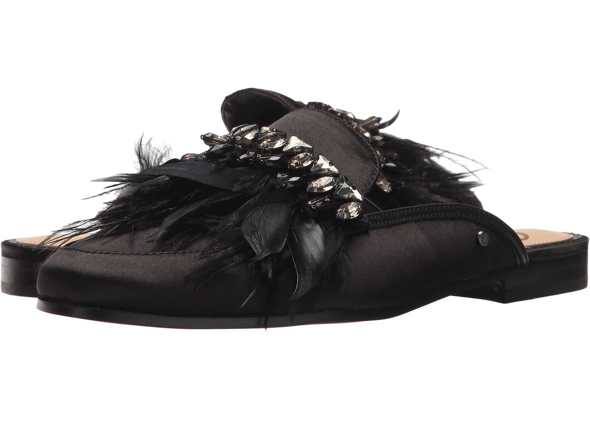 Sabot Sam Edelman Landis Black Crystal Satin Fabric