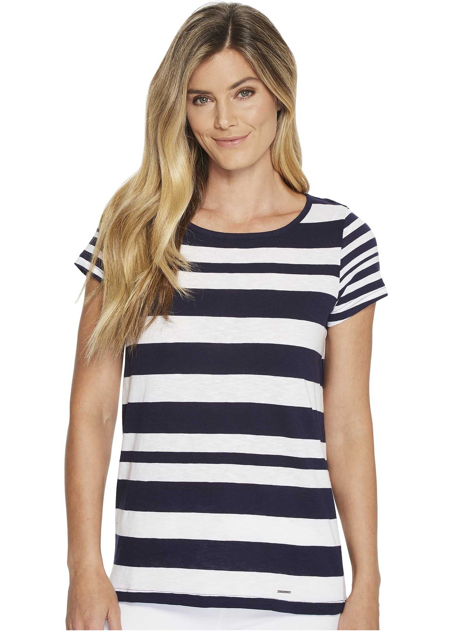 Tricou U.S. POLO ASSN. Mixed Stripe Tie Back T-Shirt Evening Blue