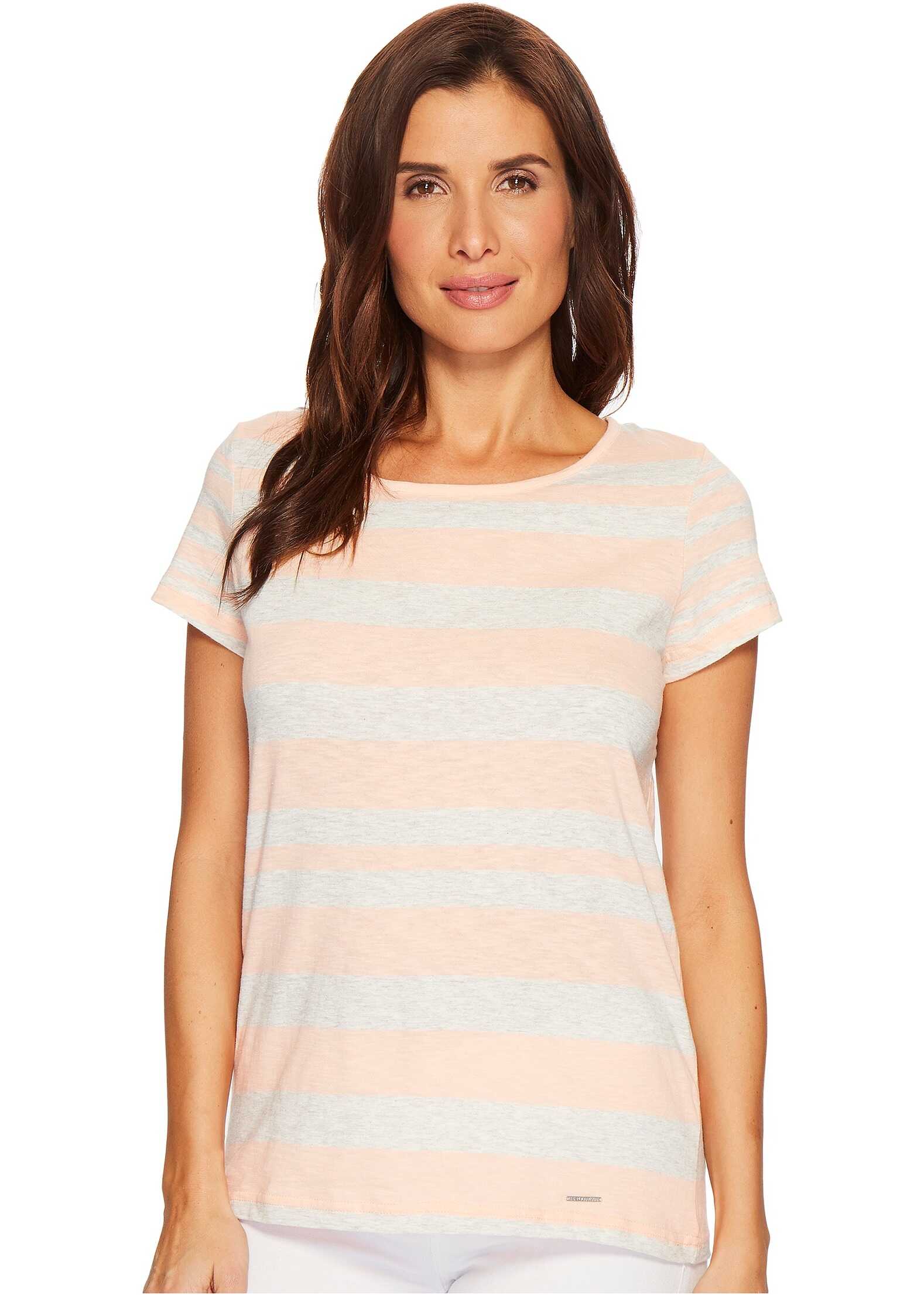 Tricou U.S. POLO ASSN. Mixed Stripe Tie Back T-Shirt Tropical Peach