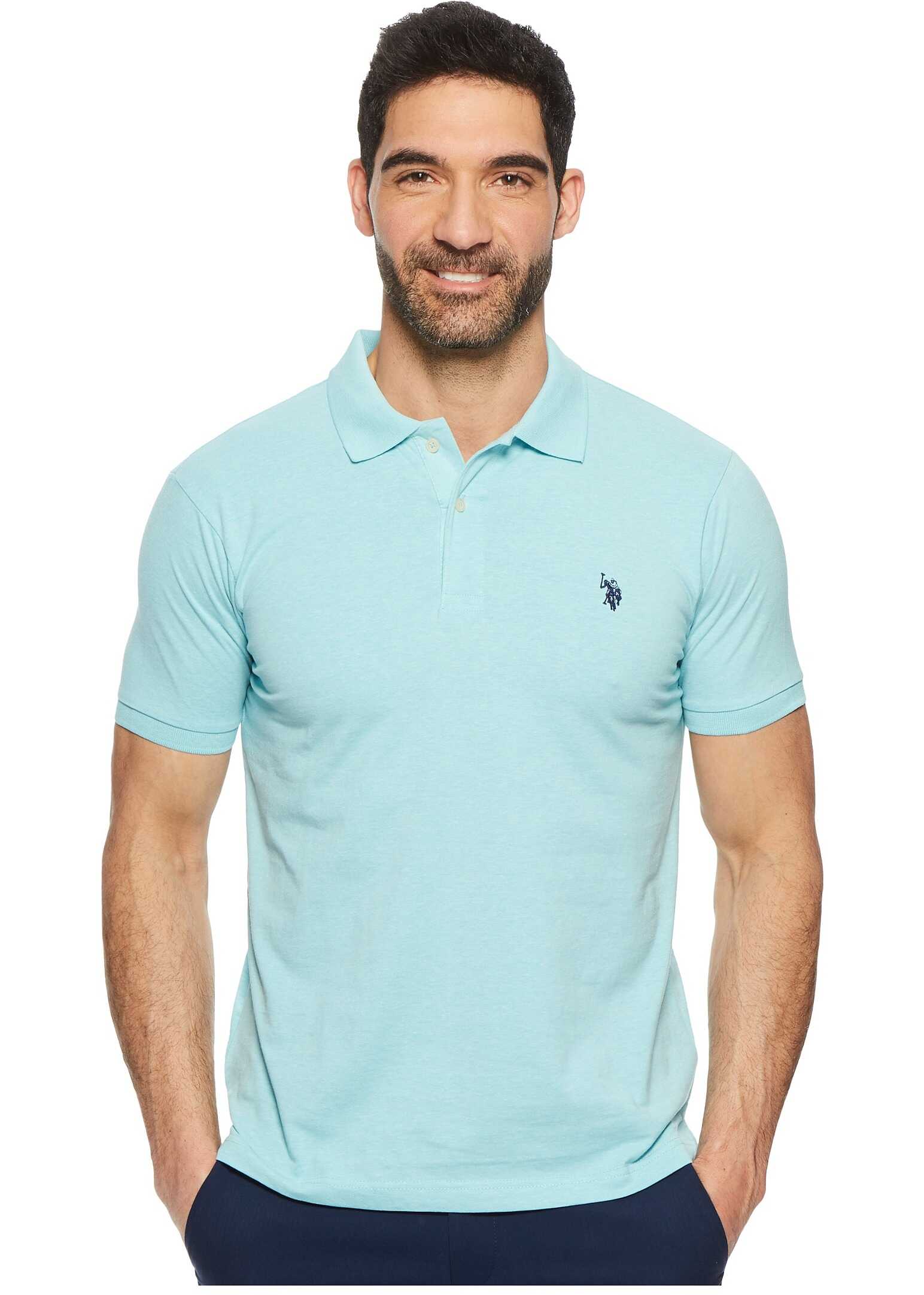 Tricou U.S. POLO ASSN. Jersey Polo Shirt Artist Aqua Heather