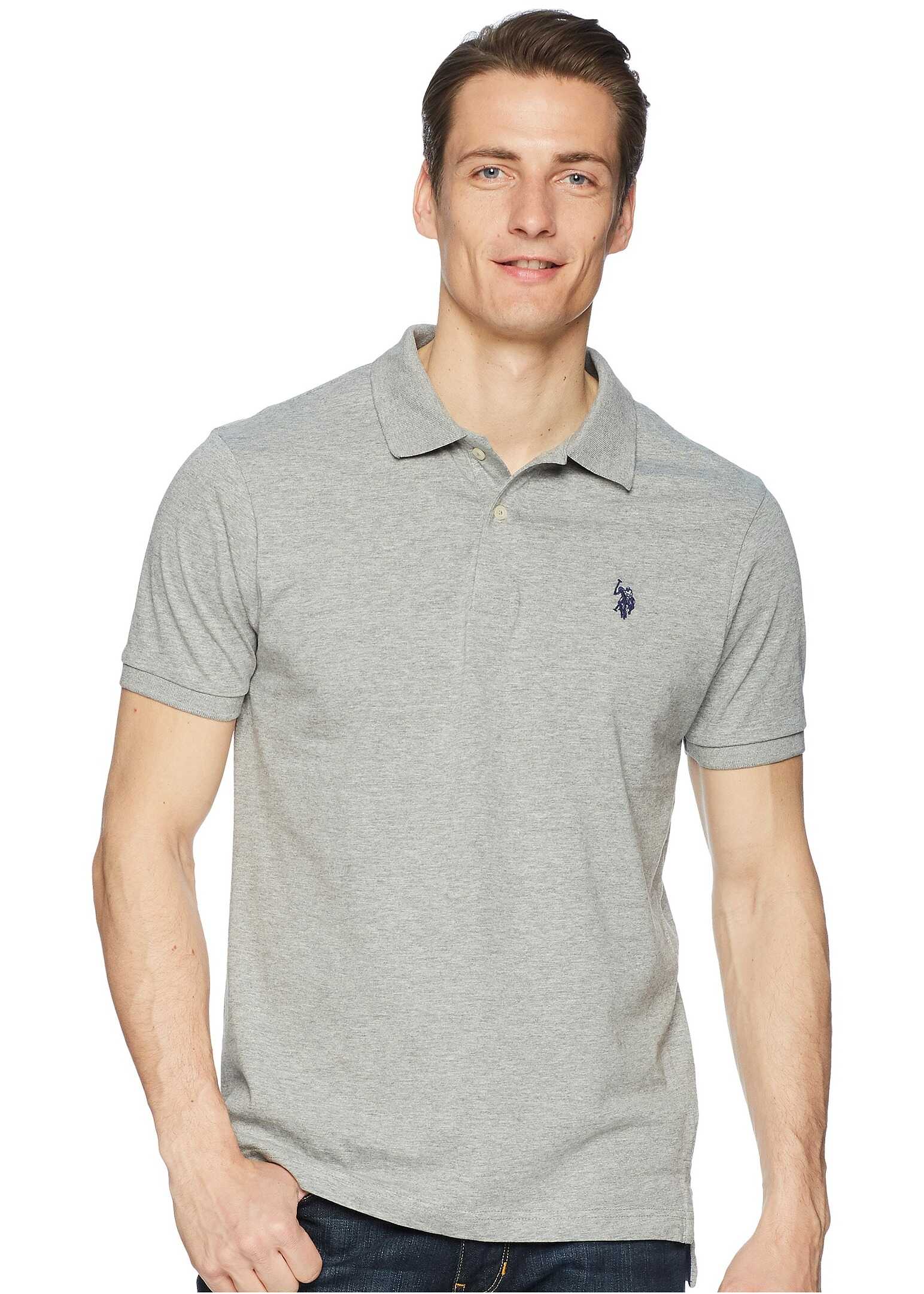 Tricou U.S. POLO ASSN. Jersey Polo Shirt Heather Grey