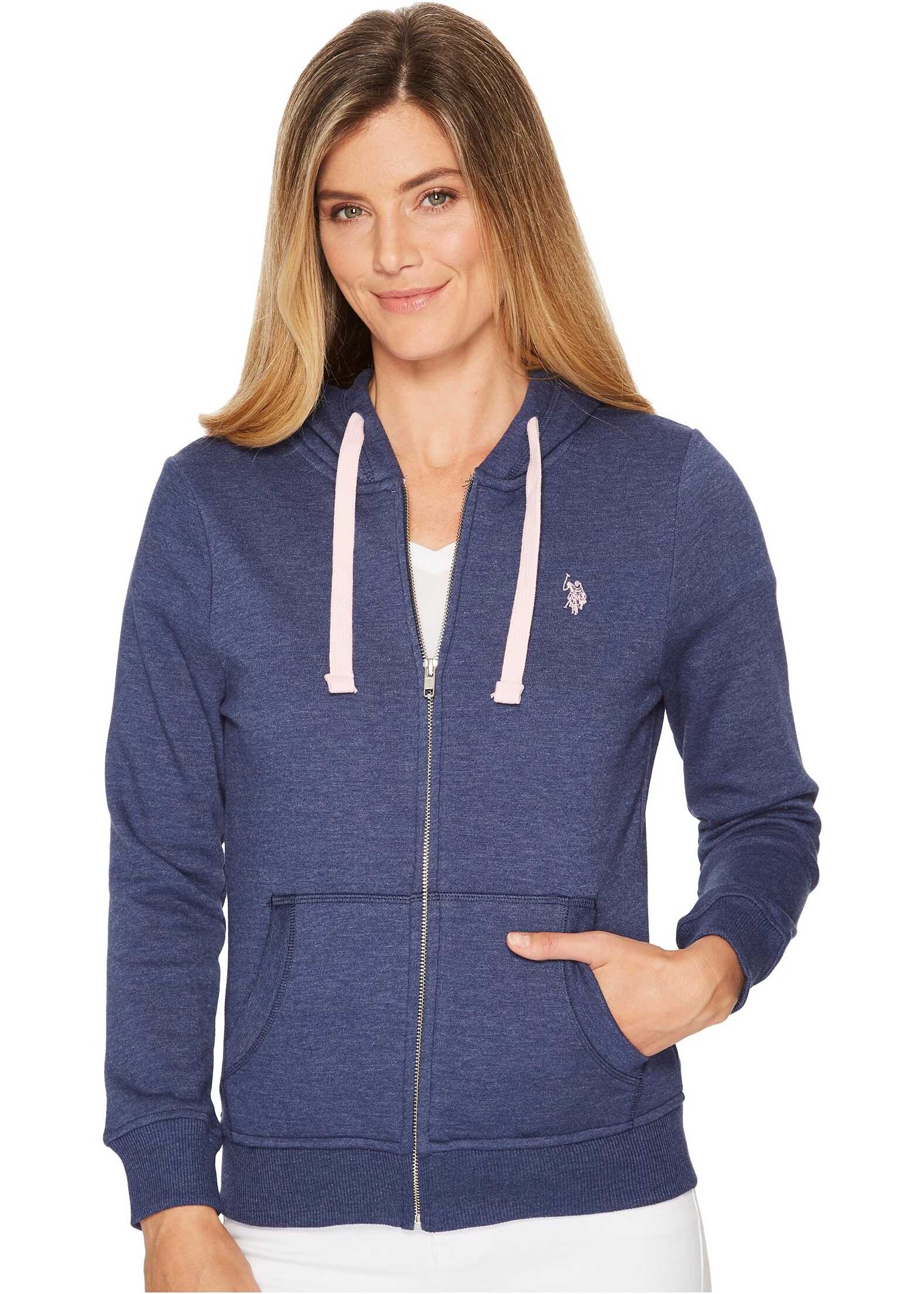 Bluza U.S. POLO ASSN. Zip-Up Fleece Hoodie Rinse Blue Heather
