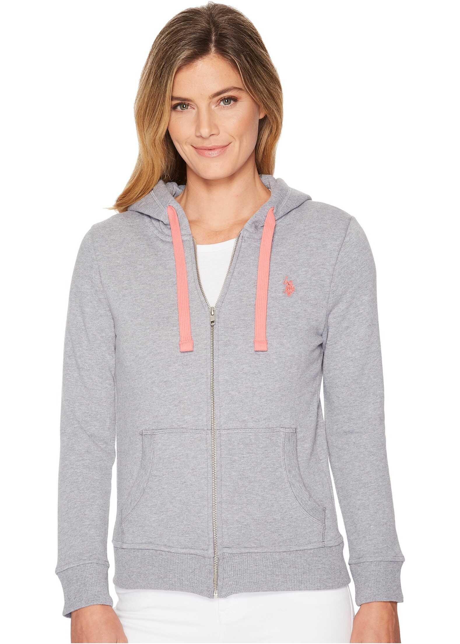 Bluza U.S. POLO ASSN. Zip-Up Fleece Hoodie Heather Grey
