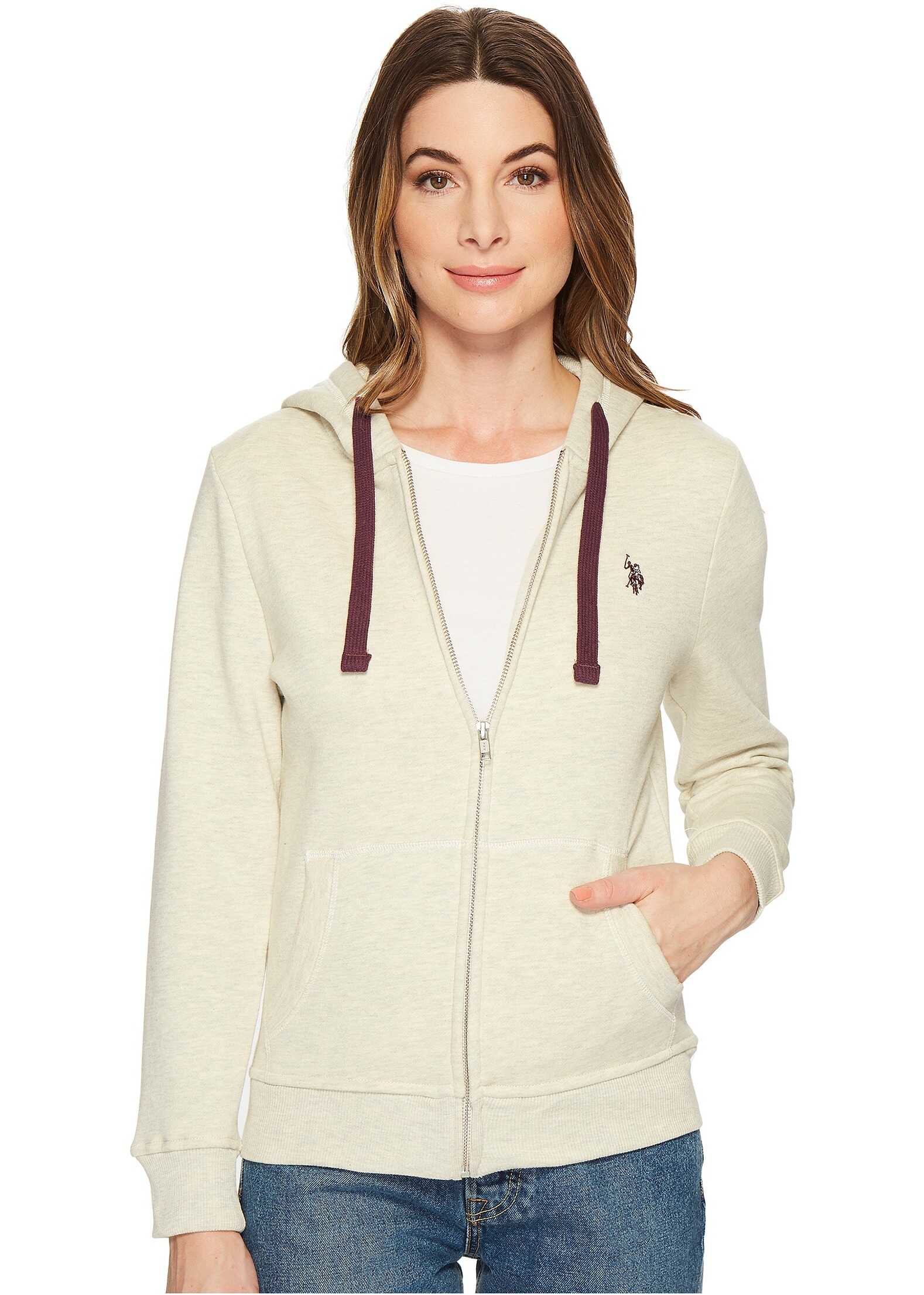 Bluza U.S. POLO ASSN. Zip-Up Fleece Hoodie Oatmeal Heather