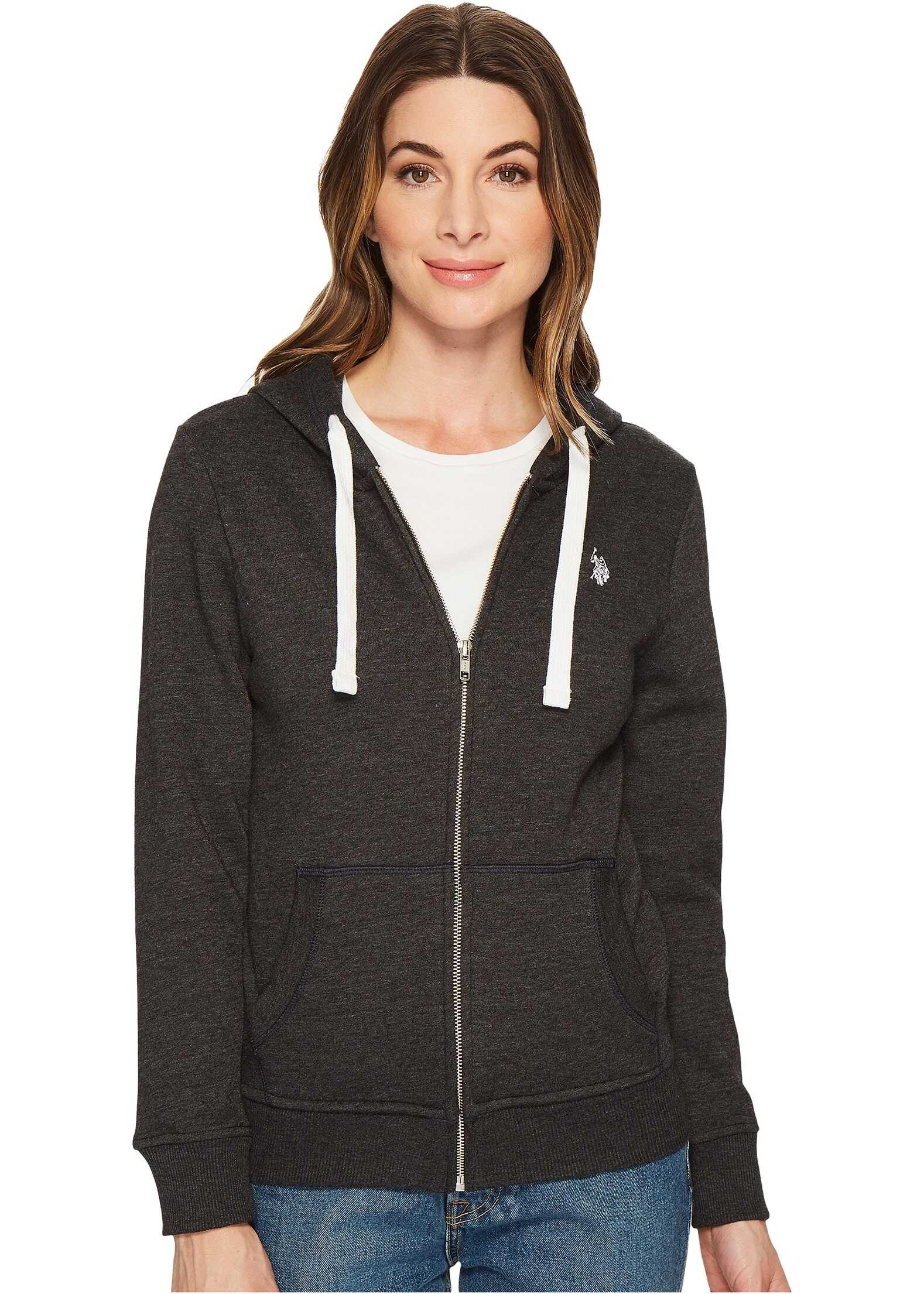 Bluza U.S. POLO ASSN. Zip-Up Fleece Hoodie Black Heather