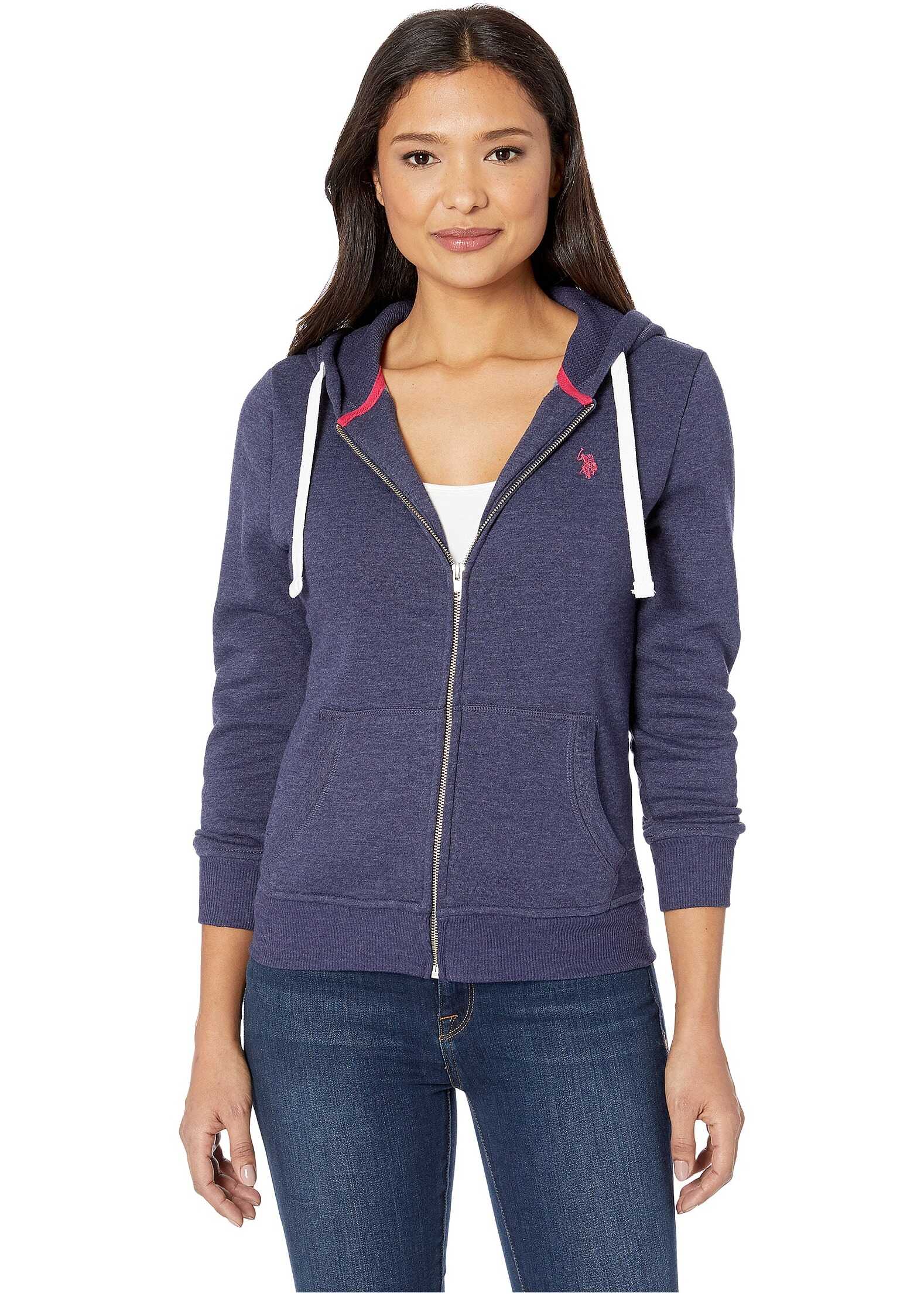 Bluza U.S. POLO ASSN. Zip-Up Fleece Hoodie Evening Blue