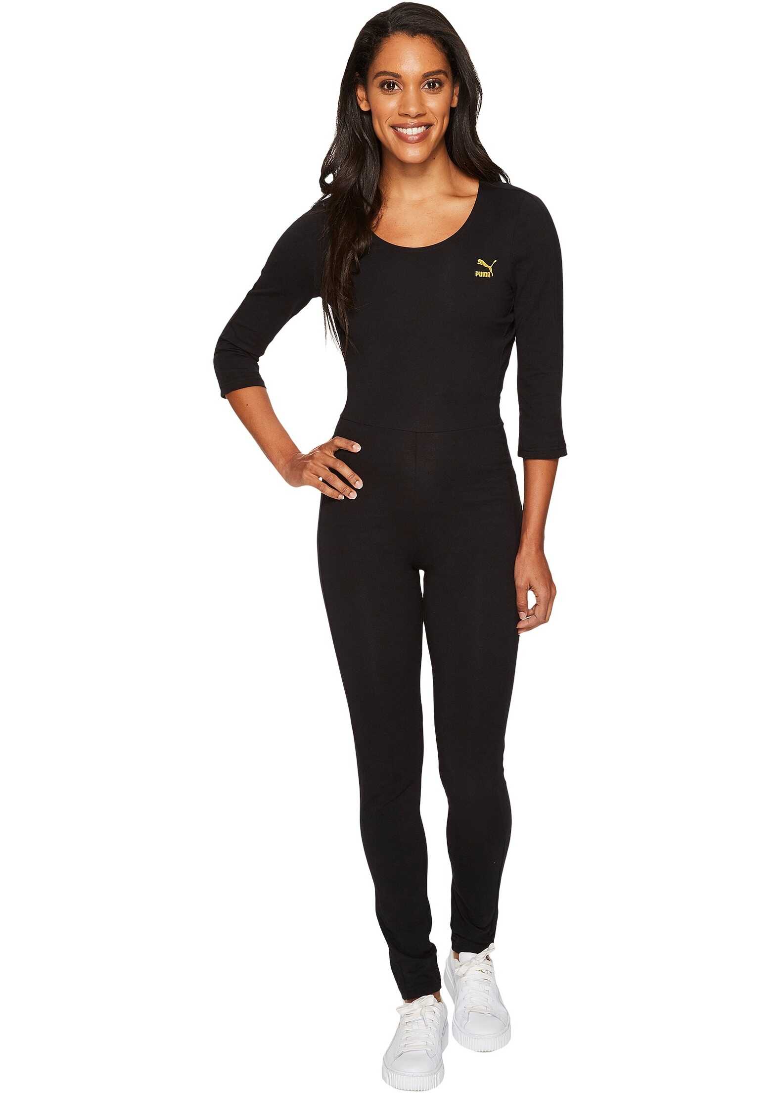 Salopeta PUMA T7 Jumpsuit PUMA Black/Gold Print