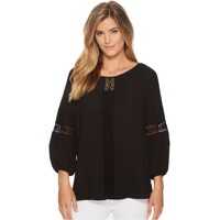 Bluze Lace Inset Pleated Blouse Femei