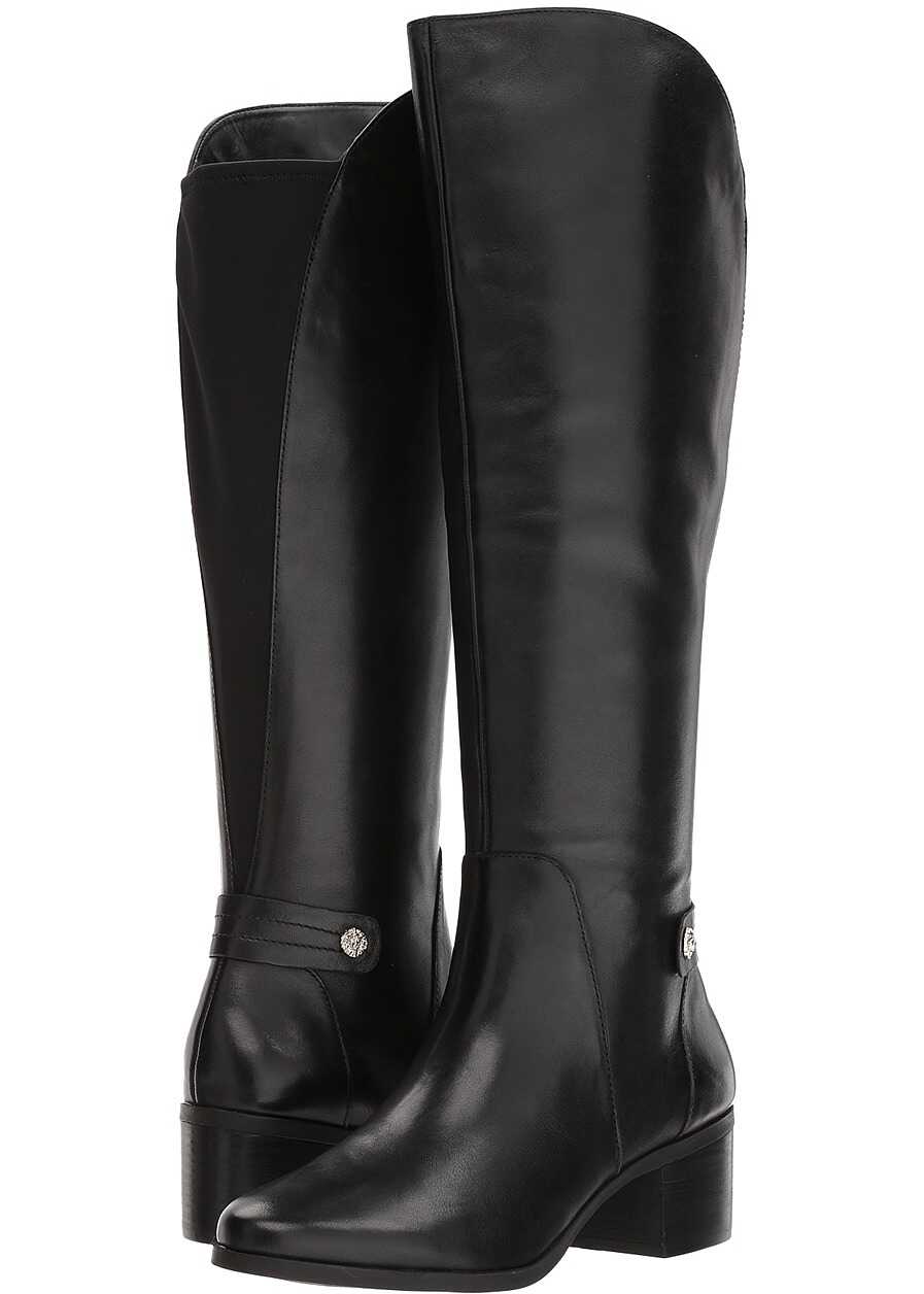 Gheata Anne Klein Jela Wide Calf Black Leather
