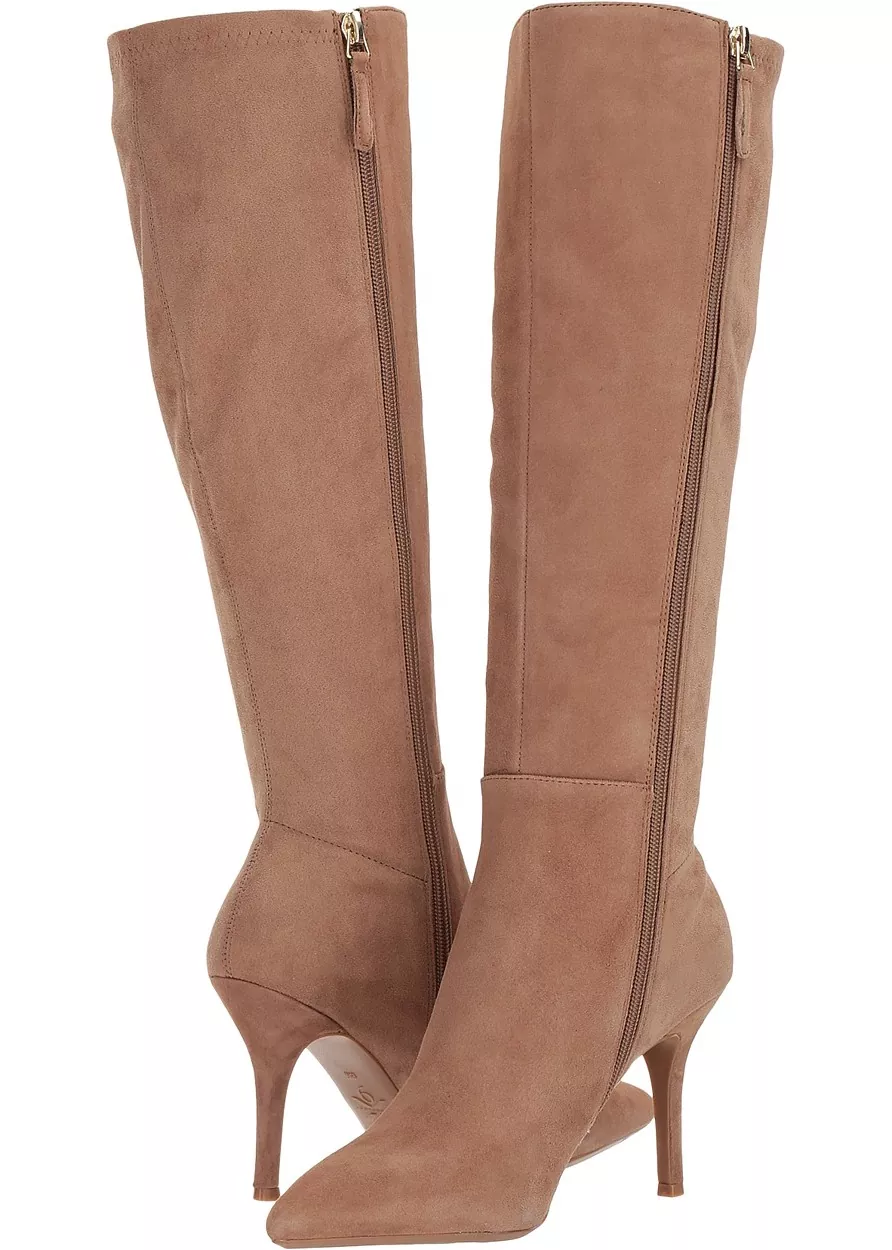 Gheata Nine West Fallon Tall Dress Boot Natural/Natural Suede